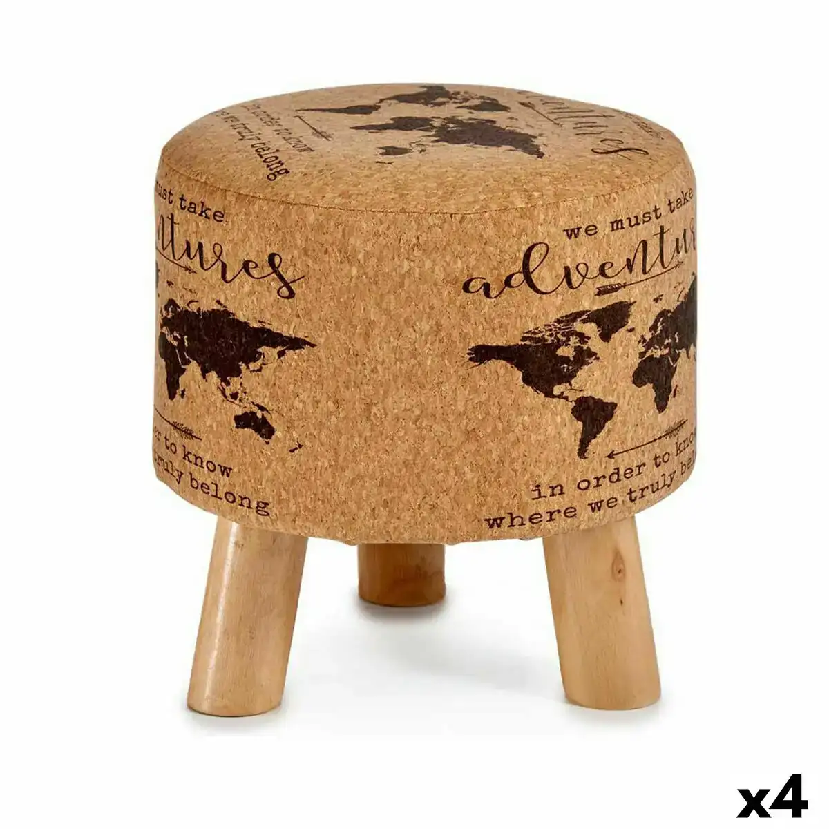Pouf mappemonde marron liege bois mdf 28 x 28 x 28 cm 4 unites _3270. DIAYTAR COTE D'IVOIRE - Où Choisir est une Célébration de l'Artisanat. Explorez notre boutique en ligne et choisissez des articles qui incarnent l'art et le savoir-faire du Côte d'Ivoire.