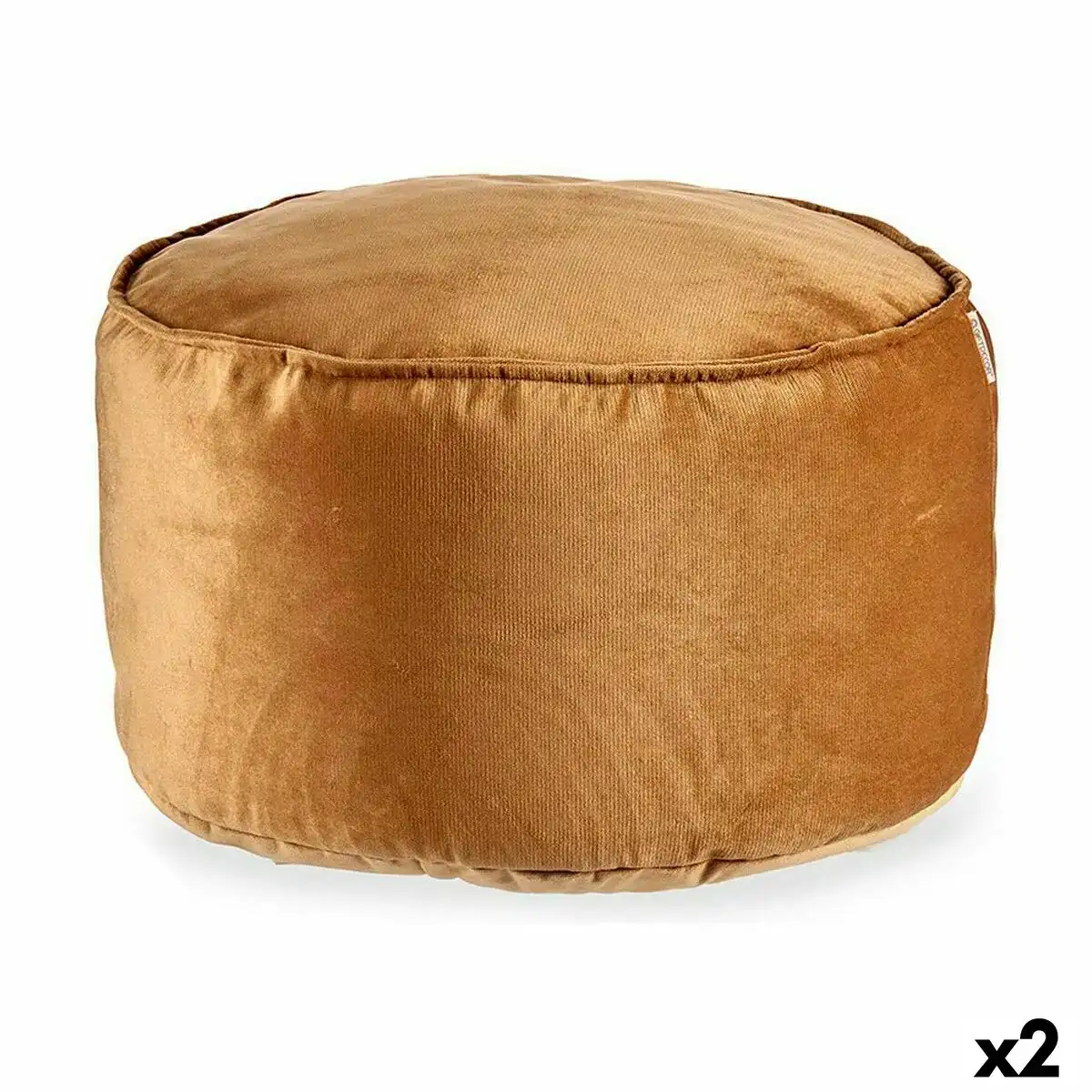 Pouf velours beige 60 x 39 x 60 cm 2 unites _2583. DIAYTAR COTE D'IVOIRE - Où Choisir Devient un Plaisir. Découvrez notre boutique en ligne et choisissez parmi une variété de produits qui satisferont tous vos besoins.