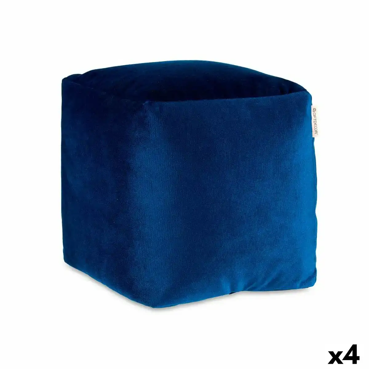 Pouf velours bleu 30 x 30 x 30 cm 4 unites _2047. DIAYTAR COTE D'IVOIRE - Où le Shopping Devient une Aventure Culturelle. Plongez dans notre univers de produits qui célèbrent l'héritage et l'artisanat du Côte d'Ivoire.