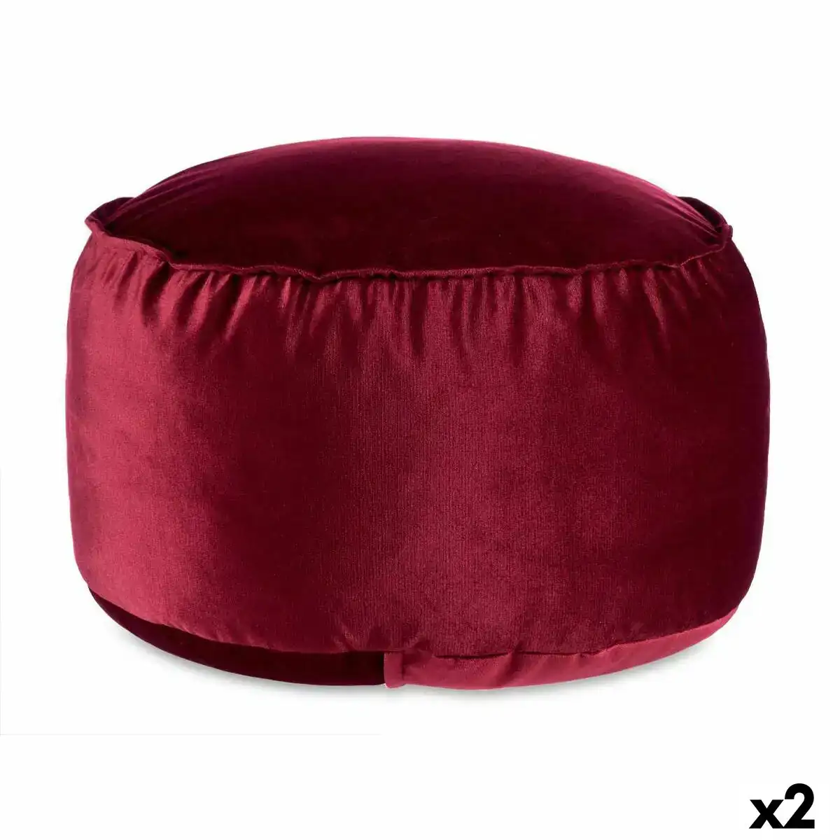 Pouf velours bordeaux 60 x 39 x 60 cm 2 unites _6596. DIAYTAR COTE D'IVOIRE - Votre Portail Vers l'Exclusivité. Explorez notre boutique en ligne pour découvrir des produits uniques et raffinés, conçus pour ceux qui recherchent l'excellence.