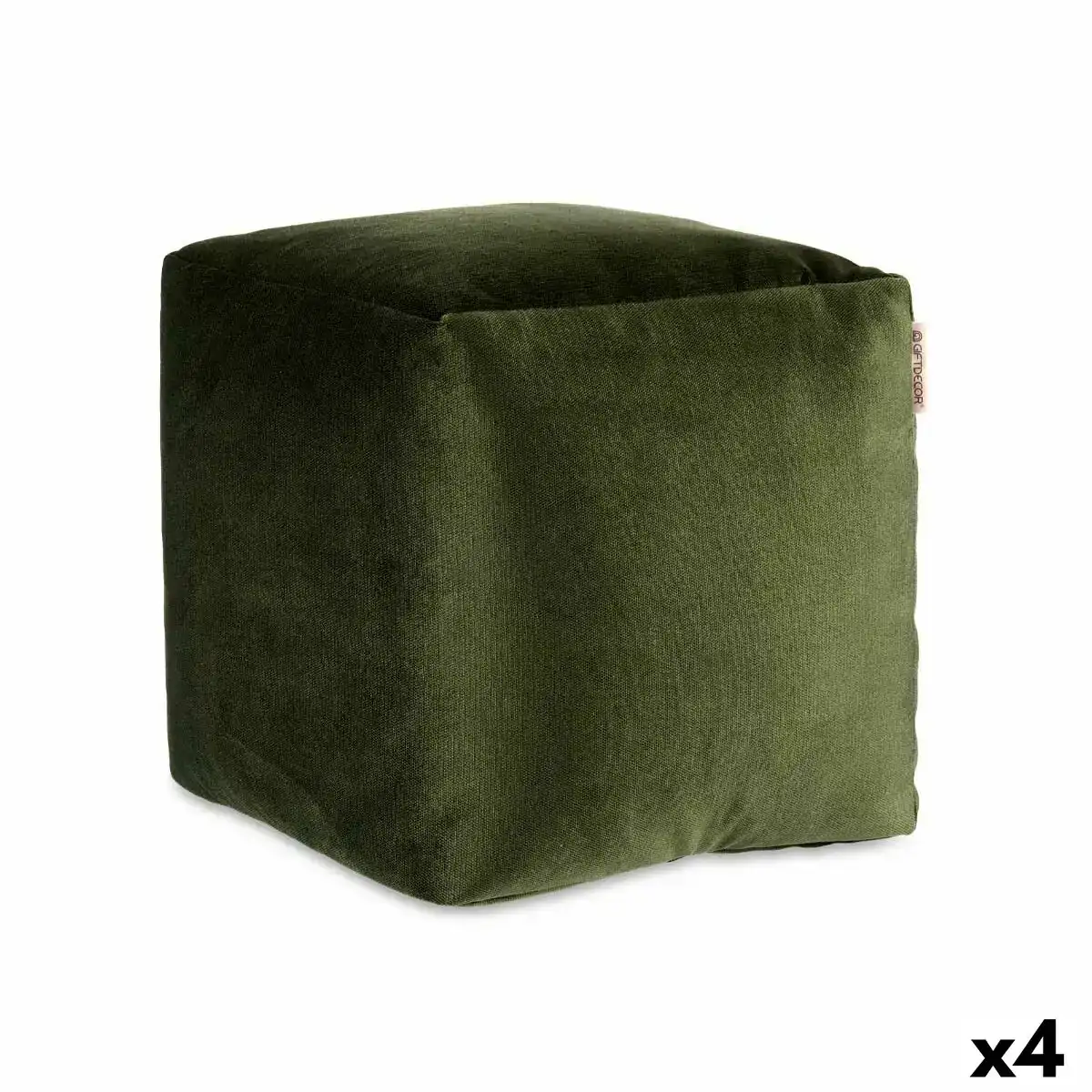 Pouf velours vert 30 x 30 x 30 cm 4 unites _6456. DIAYTAR COTE D'IVOIRE - Là où Chaque Achat Contribue à un Rêve. Naviguez à travers notre boutique en ligne et soutenez des artisans talentueux tout en acquérant des trésors.