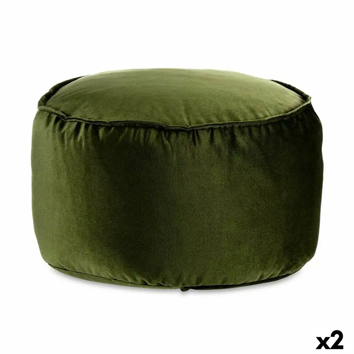 Pouf velours vert 60 x 39 x 60 cm 2 unites _2595. DIAYTAR COTE D'IVOIRE - L'Art de Choisir, l'Art de Se Distinquer. Naviguez à travers notre catalogue et choisissez des produits qui ajoutent une note d'élégance à votre style unique.