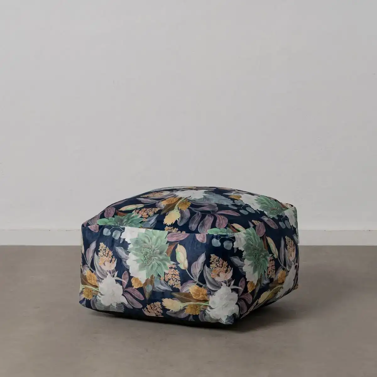 Pouf volets bleu polyester 60 x 60 x 30 cm_4337. DIAYTAR COTE D'IVOIRE - Où Choisir est une Célébration de l'Artisanat Local. Découvrez notre boutique en ligne et choisissez des produits qui incarnent la passion des artisans sénégalais.
