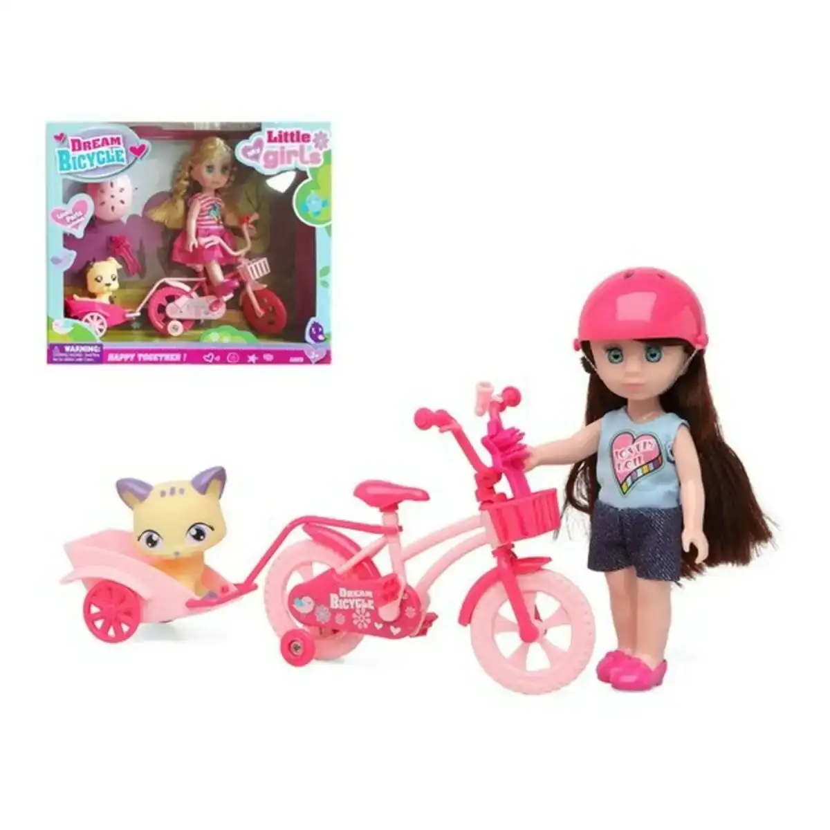 Poupee avec animal de compagnie dream bicycle rose_5848. DIAYTAR COTE D'IVOIRE - Où Choisir est une Célébration de l'Artisanat Local. Découvrez notre boutique en ligne et choisissez des produits qui incarnent la passion des artisans sénégalais.