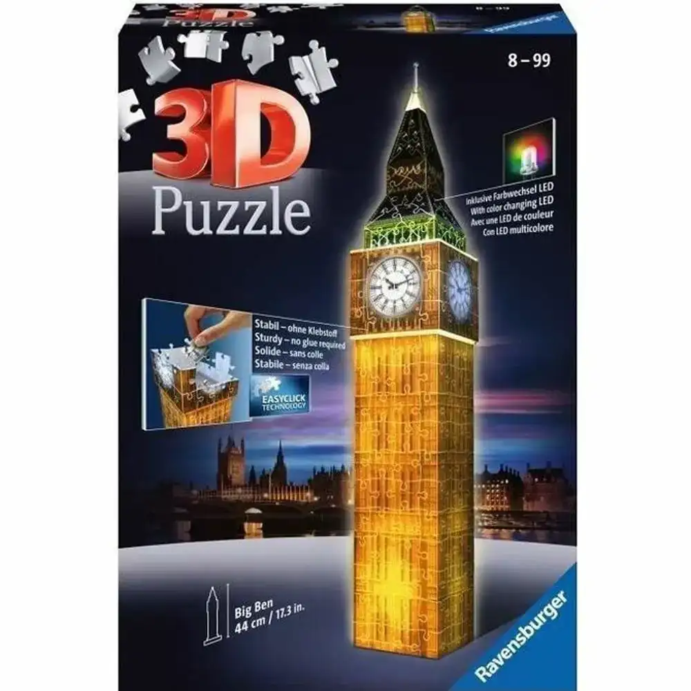 Puzzle 3d ravensburger big ben night edition 216 pieces_8458. DIAYTAR COTE D'IVOIRE - Où le Shopping Devient une Aventure Culturelle. Plongez dans notre univers de produits qui célèbrent l'héritage et l'artisanat du Côte d'Ivoire.