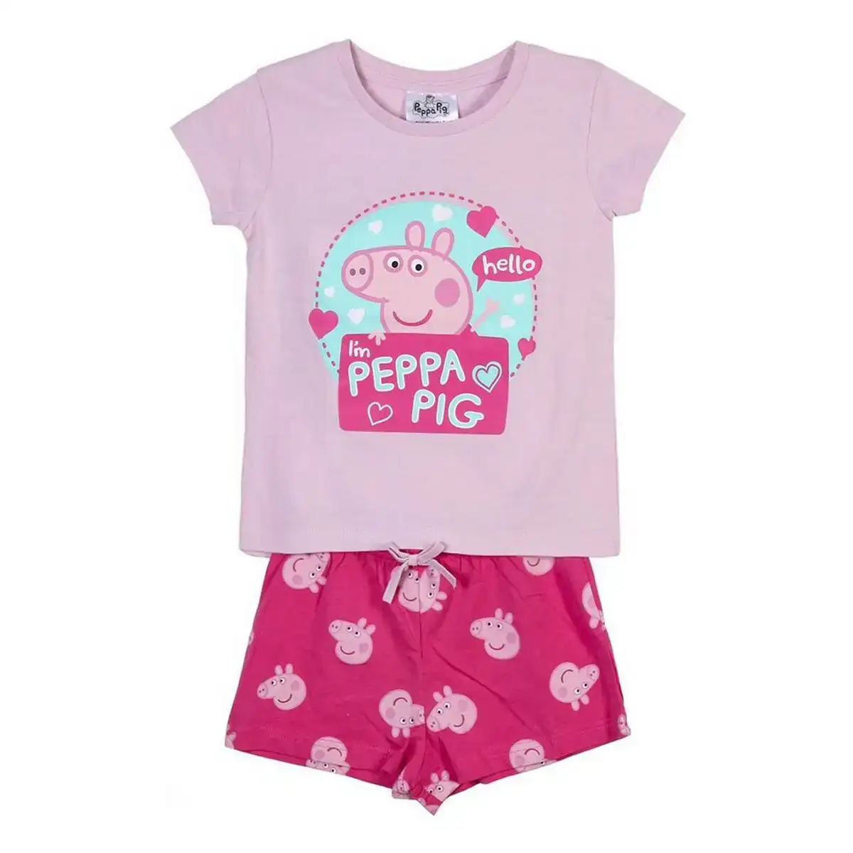 Pyjama d ete peppa pig rose_5251. DIAYTAR COTE D'IVOIRE - Là où Choisir est une Célébration de l'Artisanat. Explorez notre gamme variée et choisissez des produits qui incarnent la tradition et le talent des artisans du Côte d'Ivoire.