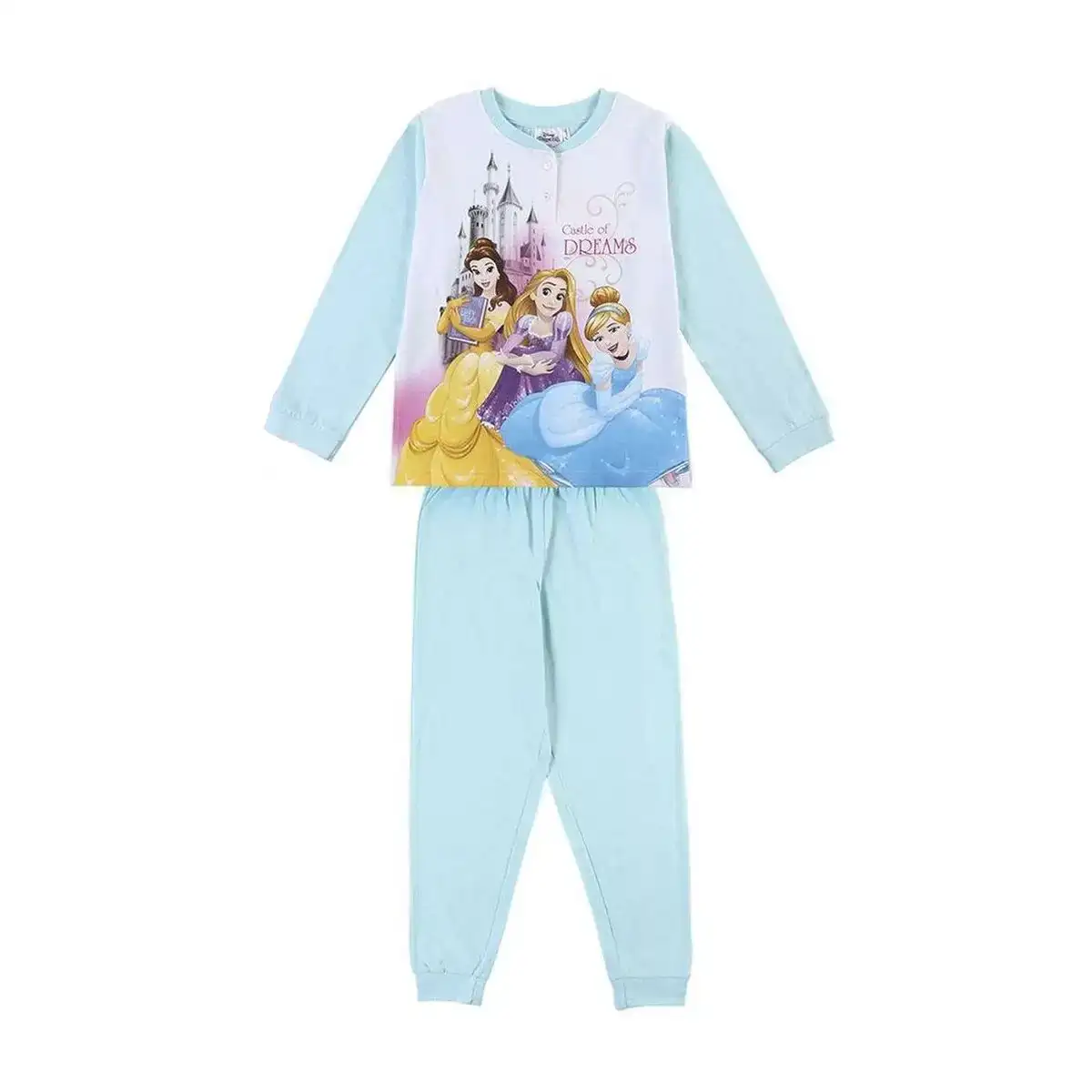 Pyjama enfant princesses disney turquoise_2295. DIAYTAR COTE D'IVOIRE - L'Art de Vivre le Shopping en Ligne. Découvrez notre plateforme intuitive et trouvez des produits qui vous inspirent et vous enchantent, à chaque clic.