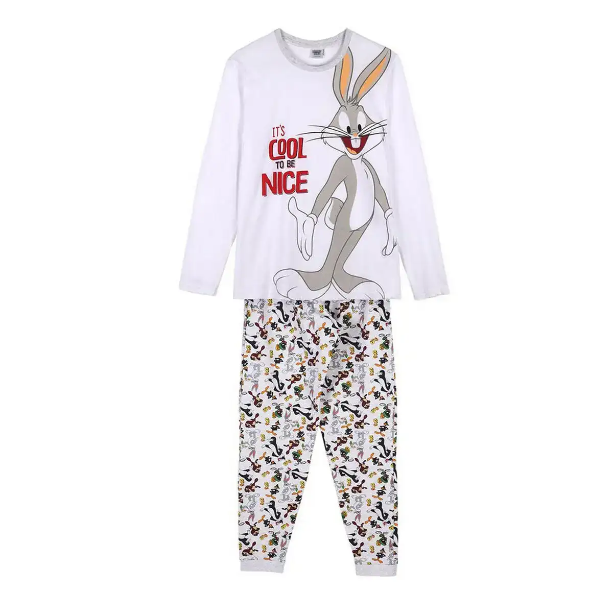 Pyjama looney tunes femme gris_3125. DIAYTAR COTE D'IVOIRE - Votre Destination Shopping Exquise. Explorez notre boutique en ligne et découvrez des trésors qui ajoutent une touche de sophistication à votre style et à votre espace.