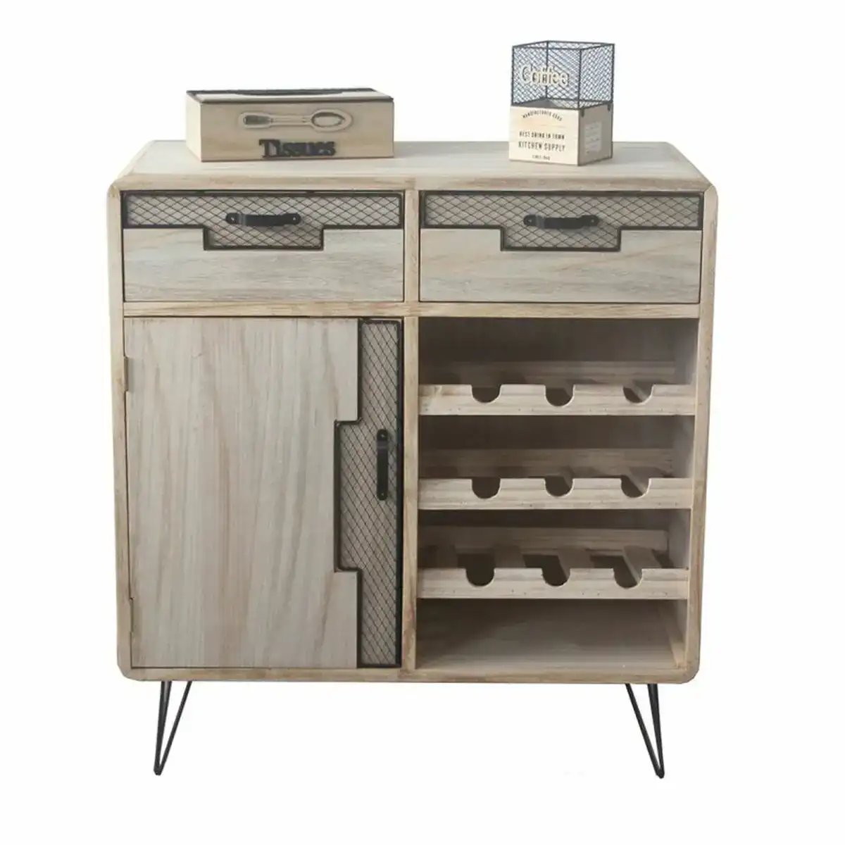 Range bouteilles dkd home decor bois metal 80 x 38 x 84 cm _3668. DIAYTAR COTE D'IVOIRE - Là où Choisir est un Acte d'Amour pour le Côte d'Ivoire. Explorez notre gamme et choisissez des produits qui célèbrent la culture et l'artisanat du pays.