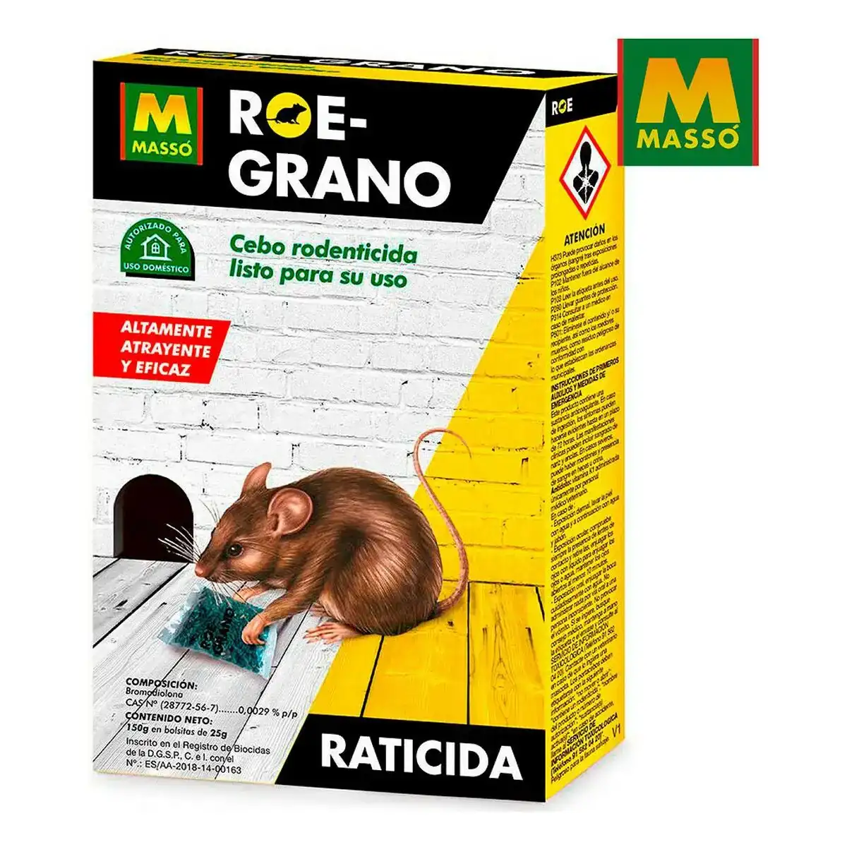 Raticide masso roe grano 150 g_1266. DIAYTAR COTE D'IVOIRE - L'Univers du Choix et de l'Authenticité. Explorez notre catalogue et découvrez des articles qui incarnent le patrimoine du Côte d'Ivoire et la modernité du monde.