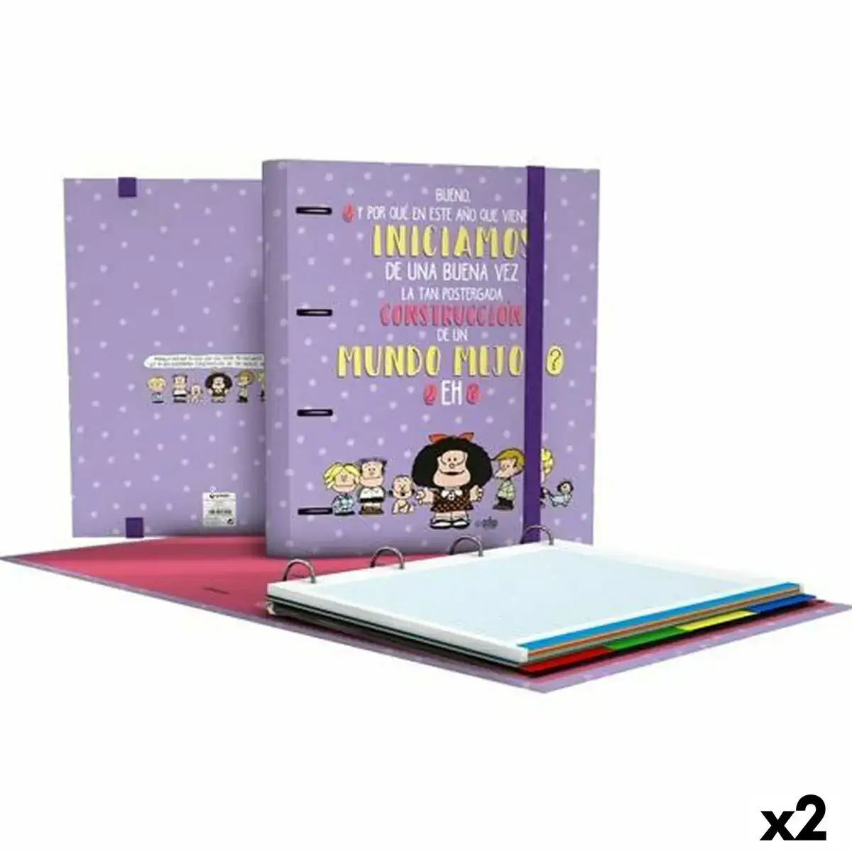Reliure a anneaux grafoplas carpebook mafalda lila a4 2 unites _5414. DIAYTAR COTE D'IVOIRE - Où la Qualité est Notre Engagement. Explorez notre boutique en ligne pour découvrir des produits conçus pour vous apporter satisfaction et plaisir.
