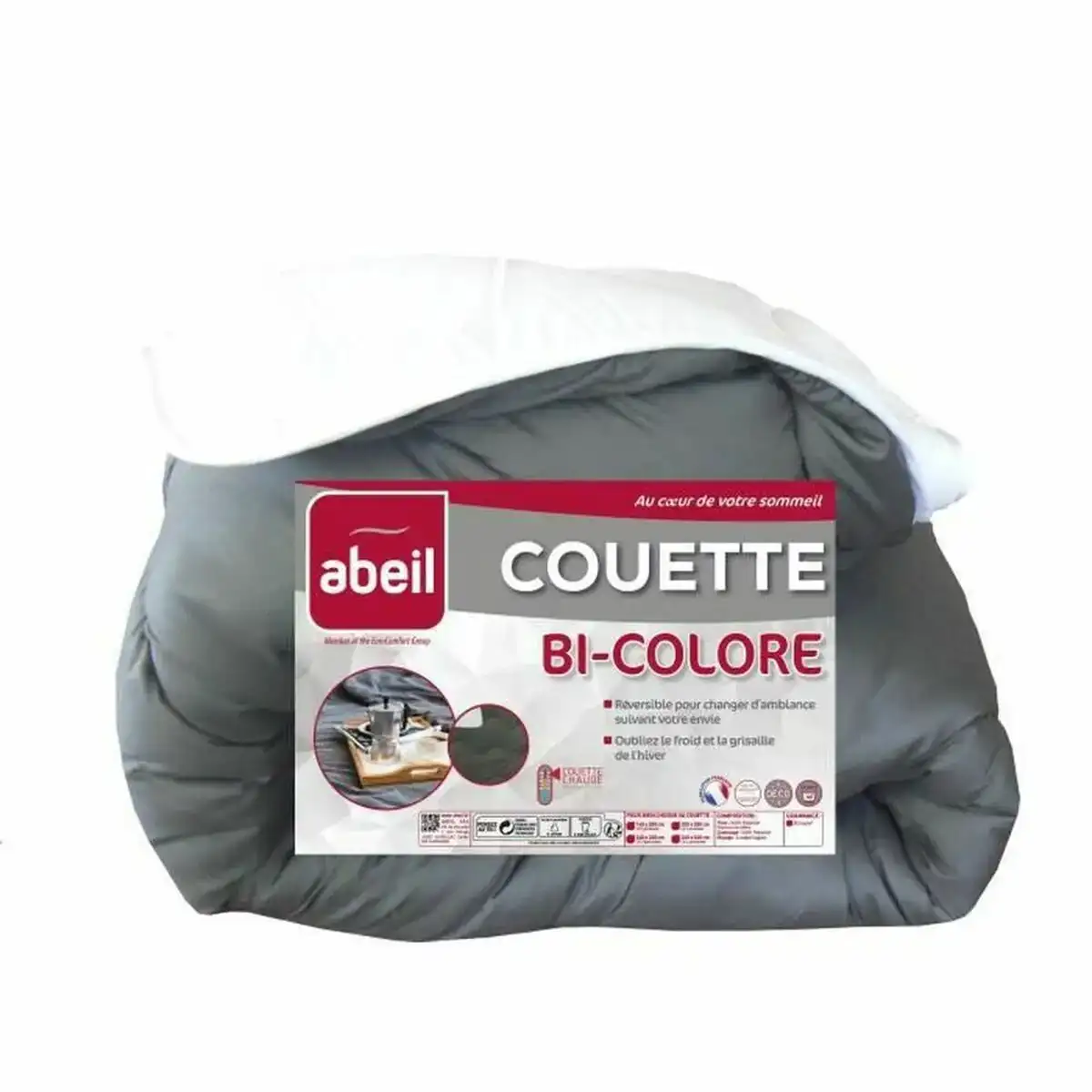Remplissage de couette abeil gris blanc 200 x 200 cm blanc gris 350 g m2_7958. DIAYTAR COTE D'IVOIRE - Là où Chaque Achat Contribue à un Rêve. Naviguez à travers notre boutique en ligne et soutenez des artisans talentueux tout en acquérant des trésors.