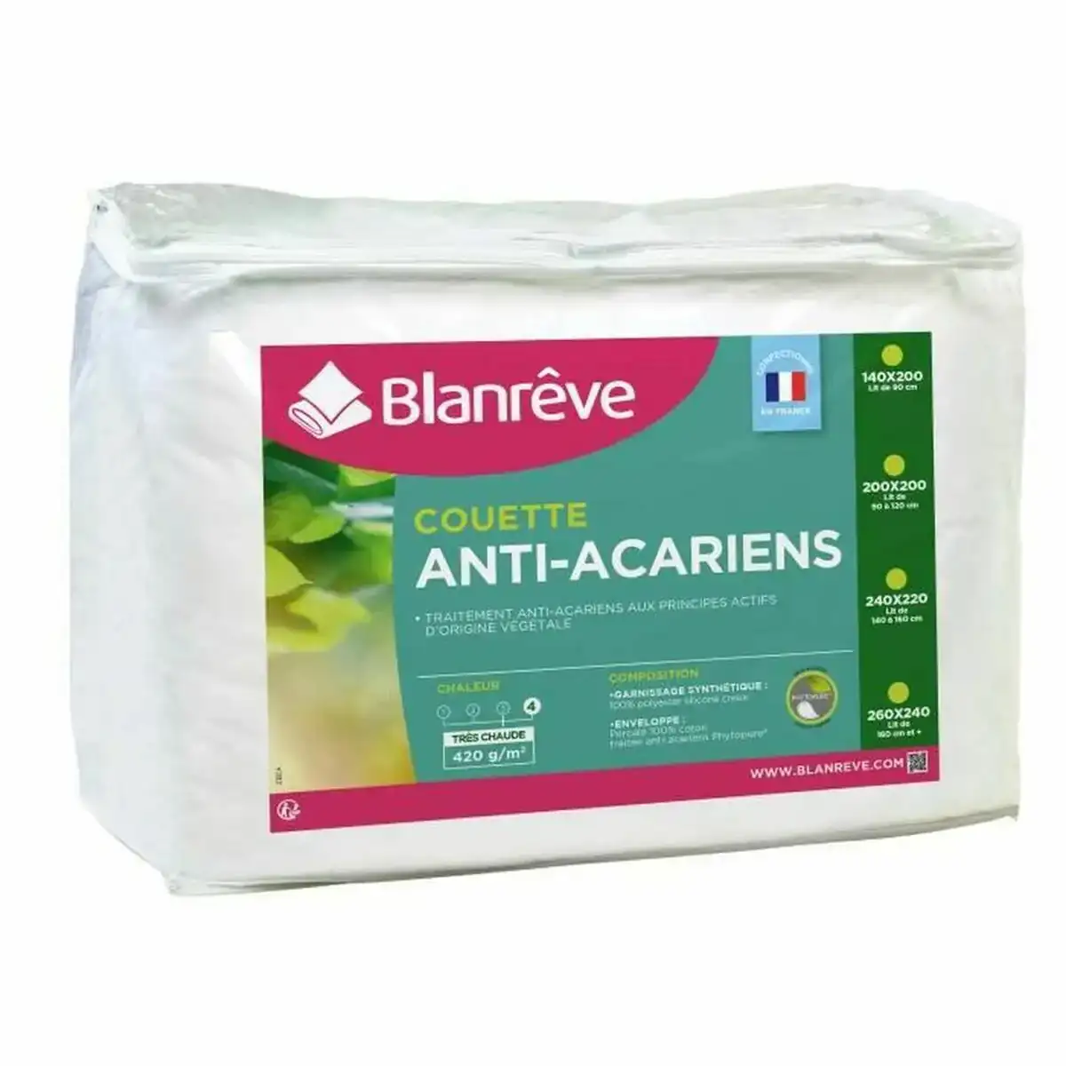 Remplissage de couette blanreve 420 g m2 140 x 200 cm _6214. DIAYTAR COTE D'IVOIRE - L'Art de Vivre le Shopping Authentique. Découvrez notre boutique en ligne et trouvez des produits qui incarnent la passion et le savoir-faire du Côte d'Ivoire.