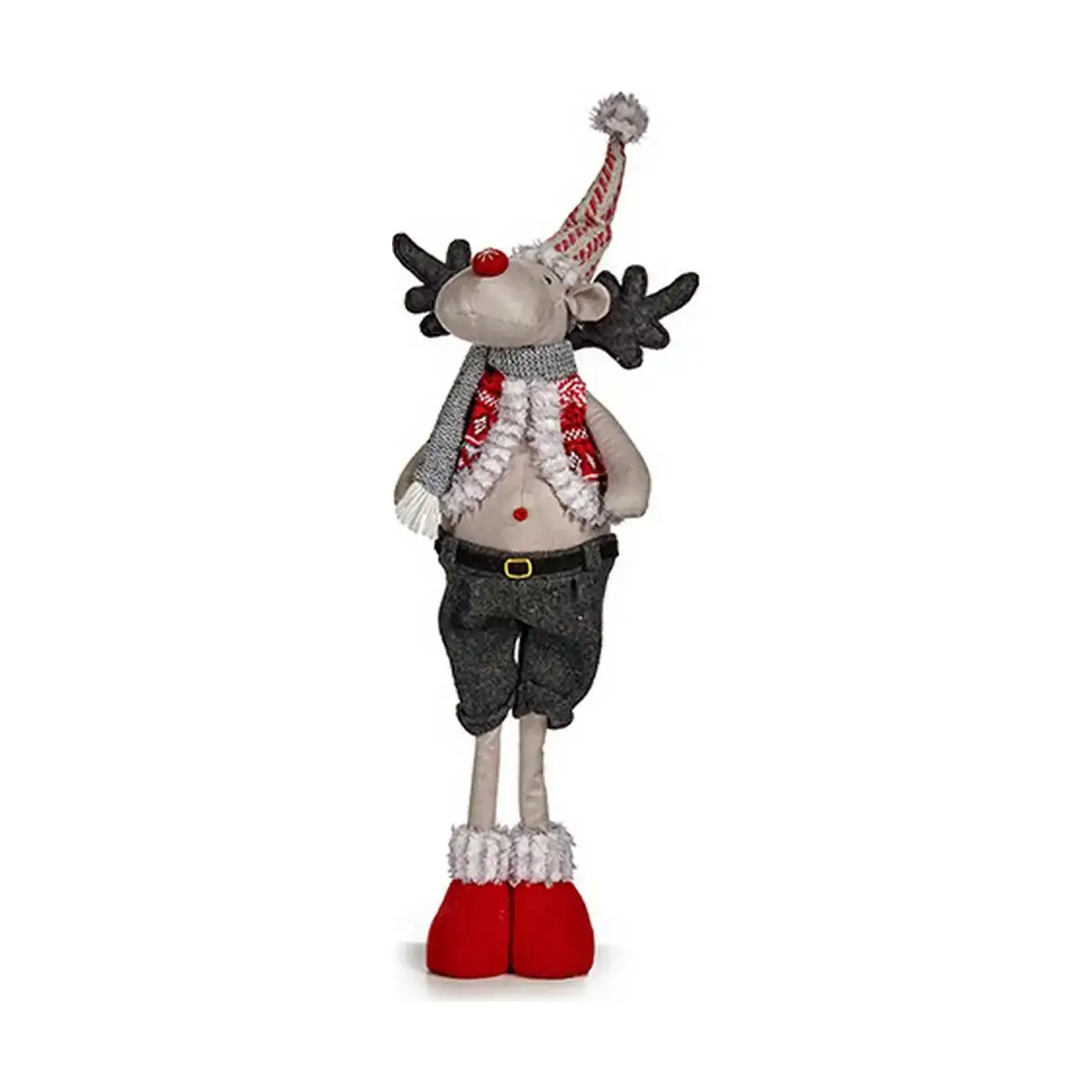 Renne de noel 13 x 65 x 18 cm rouge gris_9076. Bienvenue chez DIAYTAR COTE D'IVOIRE - Où Chaque Produit a son Histoire. Plongez dans notre sélection diversifiée et découvrez des articles qui racontent le riche patrimoine sénégalais.