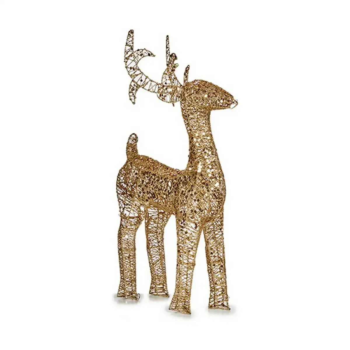 Renne de noel dore metal 35 x 65 x 12 cm_8391. DIAYTAR COTE D'IVOIRE - Où Chaque Détail Fait la Différence. Parcourez notre sélection soignée et choisissez des articles qui rehaussent votre quotidien, du fonctionnel à l'esthétique.