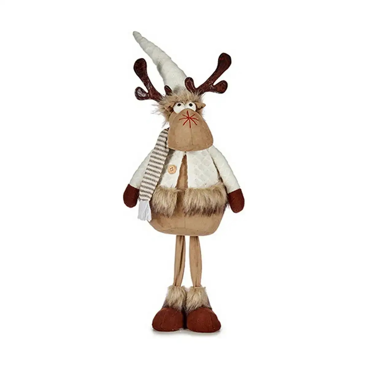 Renne de noel marron blanc 24 x 63 x 27 cm_7927. DIAYTAR COTE D'IVOIRE - L'Art de Vivre le Shopping Authentique. Découvrez notre boutique en ligne et trouvez des produits qui célèbrent la culture et l'héritage du Côte d'Ivoire.