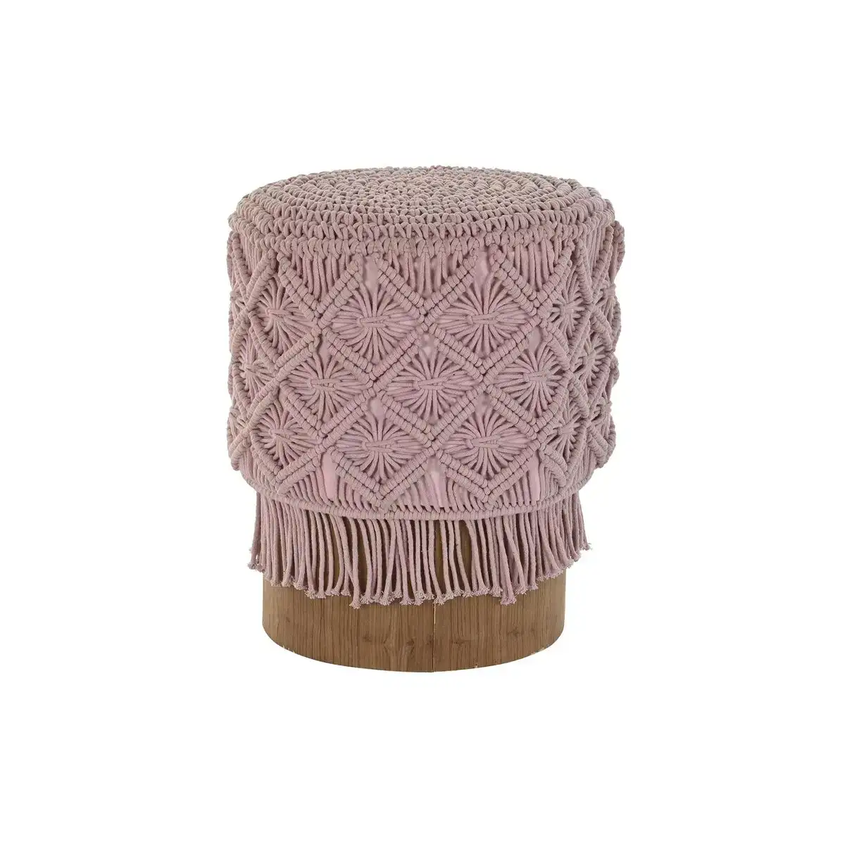 Repose pied dkd home decor 43 x 43 x 51 cm bois marron rose clair macrame boho_2360. Bienvenue chez DIAYTAR COTE D'IVOIRE - Où Votre Shopping Prend Vie. Découvrez notre univers et dénichez des trésors qui ajoutent de la couleur à votre quotidien.