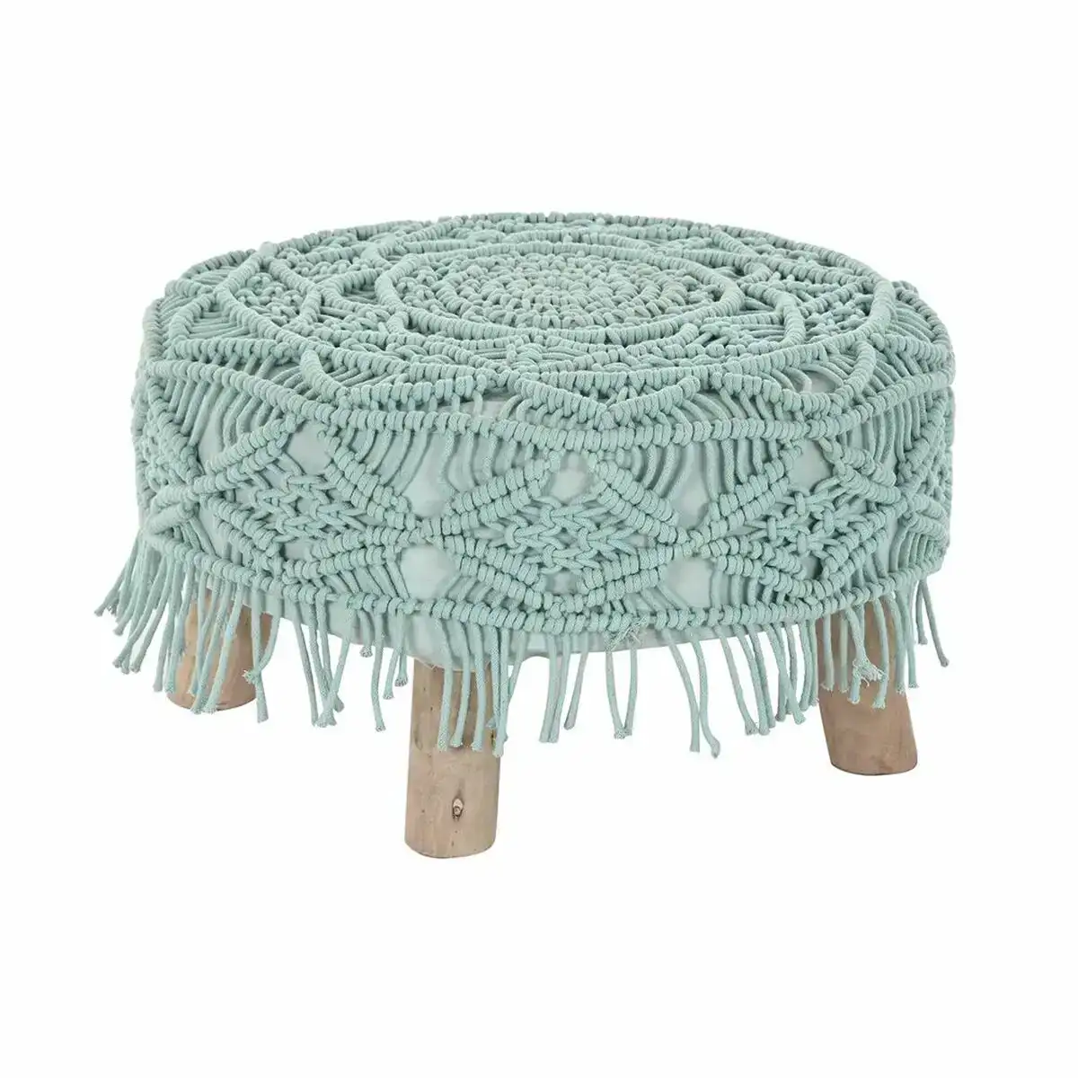 Repose pied dkd home decor 53 x 53 x 31 cm naturel bois marron vert 50 x 50 x 30 cm macrame boho_3074. DIAYTAR COTE D'IVOIRE - L'Art de Choisir, l'Art de Vivre. Parcourez notre boutique en ligne et découvrez des produits qui transforment chaque choix en une expérience enrichissante.