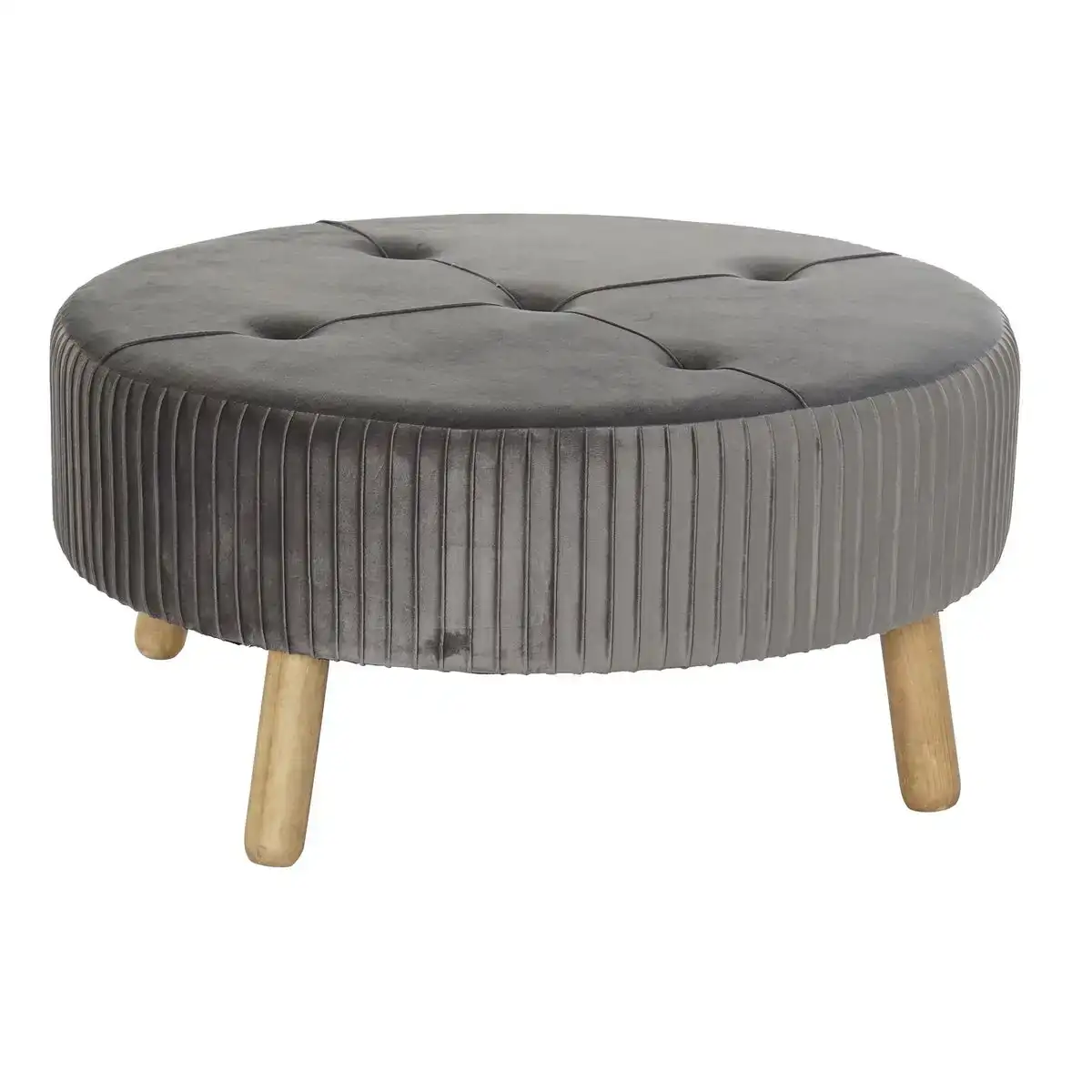 Repose pied dkd home decor 80 x 80 x 38 cm scandi gris bois velours gris fonce velvet_2592. DIAYTAR COTE D'IVOIRE - Où Chaque Achat Raconte une Histoire. Explorez notre boutique en ligne et créez votre propre narration à travers notre diversité de produits, chacun portant une signification unique.