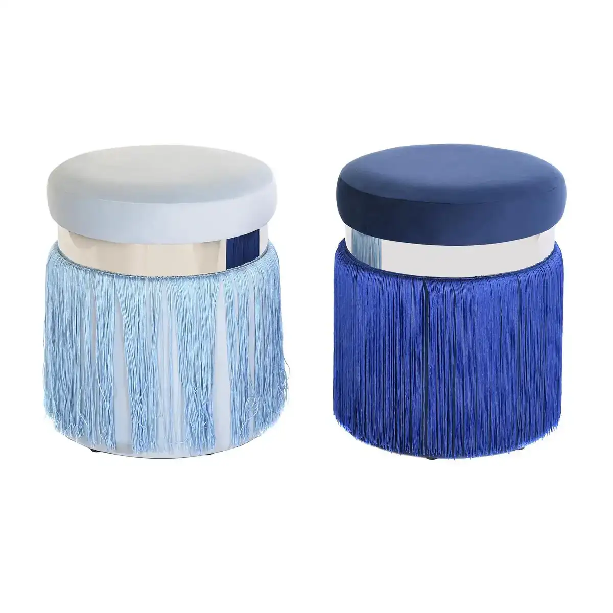 Repose pied dkd home decor argente metal bleu ciel blue marine frange 35 x 35 x 41 cm 2 unites _2866. Bienvenue chez DIAYTAR COTE D'IVOIRE - Votre Destination Shopping Complète! Découvrez une boutique en ligne généraliste au Côte d'Ivoire offrant une vaste gamme de produits, allant des vêtements aux gadgets électroniques, en passant par l'artisanat local.
