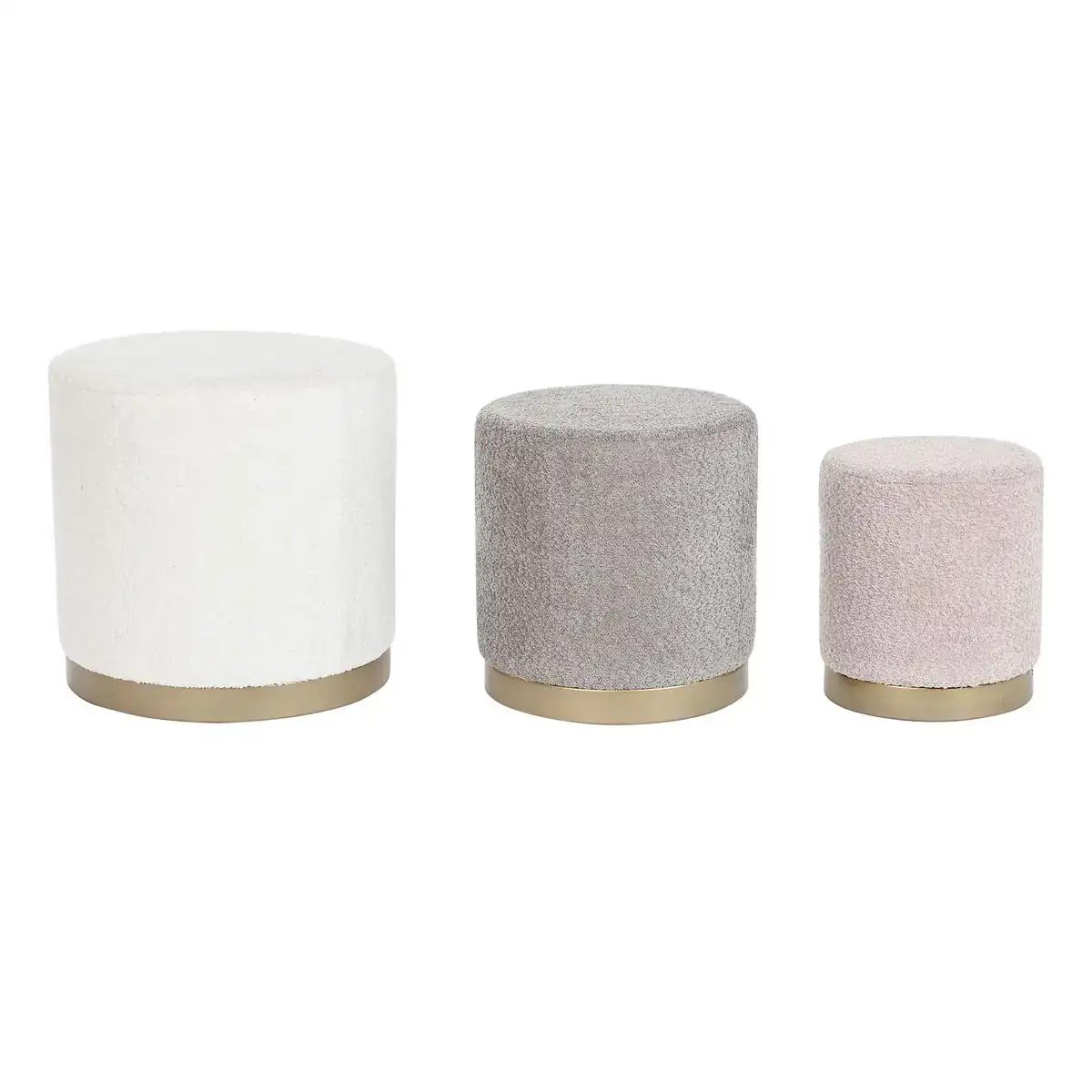 Repose pied dkd home decor blanc marron rose dore bois mdf 48 x 48 x 45 cm_6565. DIAYTAR COTE D'IVOIRE - Votre Plateforme pour un Shopping Inspiré. Explorez nos offres variées et découvrez des articles qui stimulent votre créativité et embellissent votre vie.