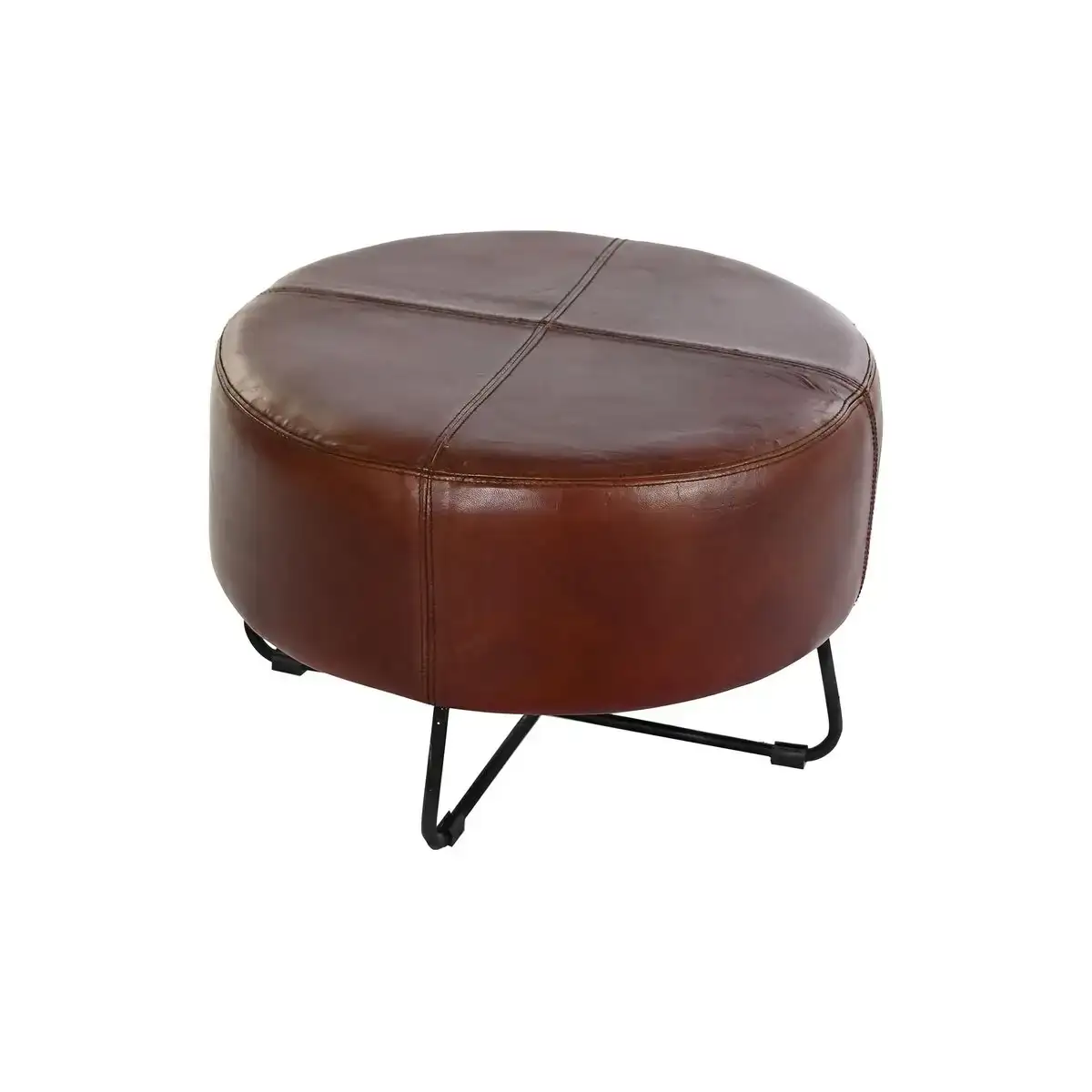 Repose pied dkd home decor noir metal marron cuir 55 x 55 x 37 cm _3349. DIAYTAR COTE D'IVOIRE - Votre Destination de Shopping Authentique au Côte d'Ivoire. Plongez dans notre boutique en ligne pour découvrir des produits qui célèbrent la riche culture et l'artisanat du pays.