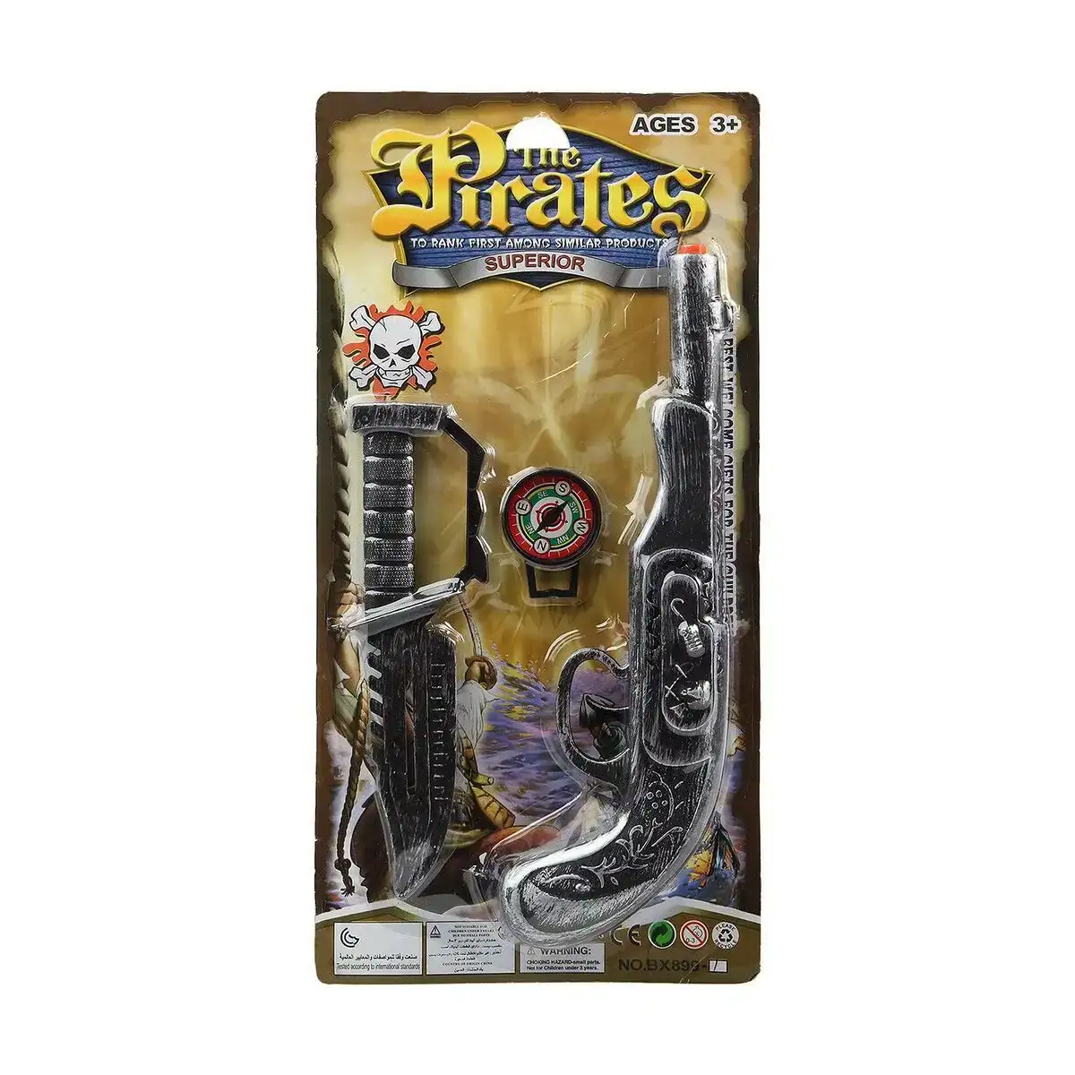 Revolver pirate lot 42 x 21 cm_6560. Votre Destination de Choix: DIAYTAR COTE D'IVOIRE - Où l'Authenticité Rencontre la Commodité. Faites l'expérience de magasiner en ligne pour des articles qui incarnent la richesse culturelle et la modernité du Côte d'Ivoire.