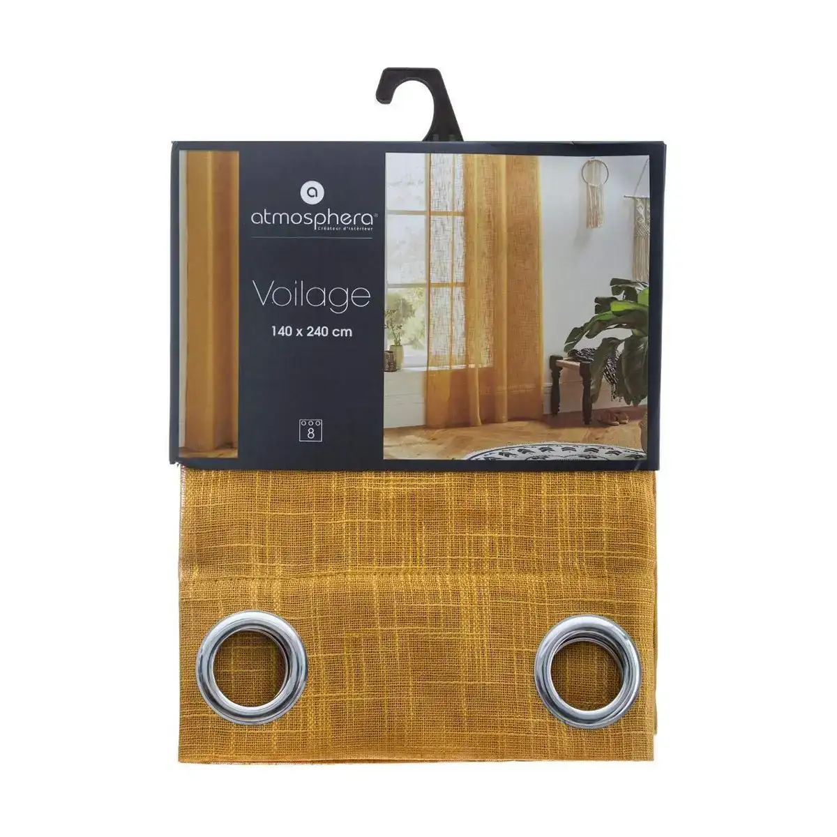 Rideau atmosphera polyester ocre 140 x 240 cm _6332. DIAYTAR COTE D'IVOIRE - Votre Destination pour un Shopping Inégalé. Naviguez à travers notre sélection minutieuse pour trouver des produits qui répondent à tous vos besoins.