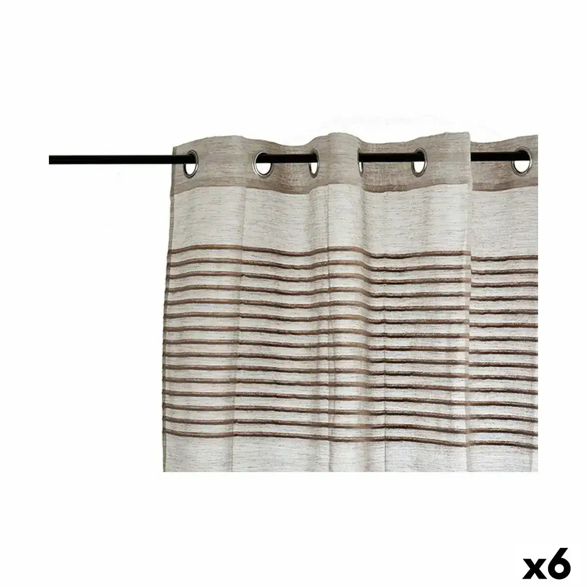 Rideau rayures marron 6 unites 140 x 0 1 x 260 cm _2567. DIAYTAR COTE D'IVOIRE - L'Art de Vivre en Couleurs. Découvrez notre boutique en ligne et trouvez des produits qui ajoutent une palette vibrante à votre quotidien.