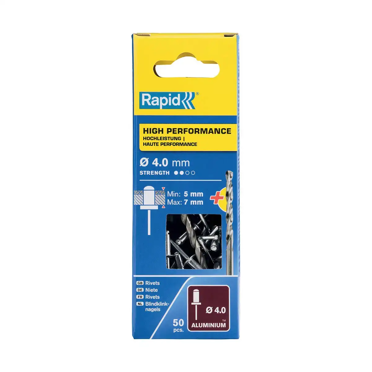 Rivets rapid 5001459 meche o 4 x 10 mm aluminium 50 unites _5530. DIAYTAR COTE D'IVOIRE - L'Art de Choisir, l'Art de S'émerveiller. Explorez notre boutique en ligne et choisissez des articles qui éveillent votre sens de l'émerveillement.