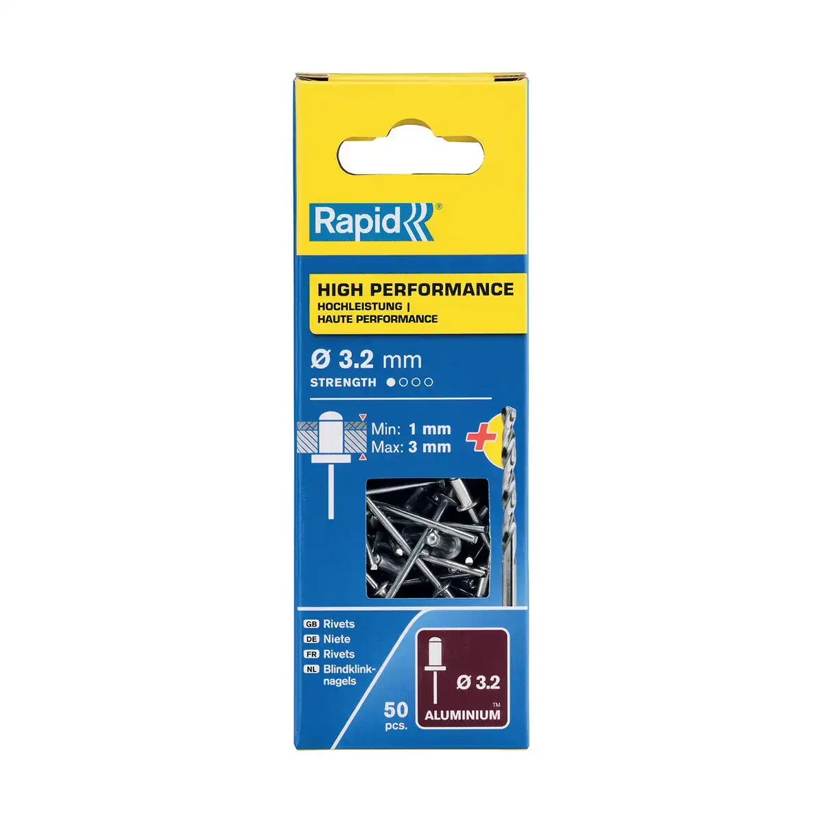 Rivets rapid 5001528 meche o 3 2 x 6 mm aluminium 50 unites _1164. DIAYTAR COTE D'IVOIRE - Votre Destination Shopping pour Tous. Parcourez notre boutique en ligne et découvrez une variété de produits pour satisfaire tous vos besoins et désirs.