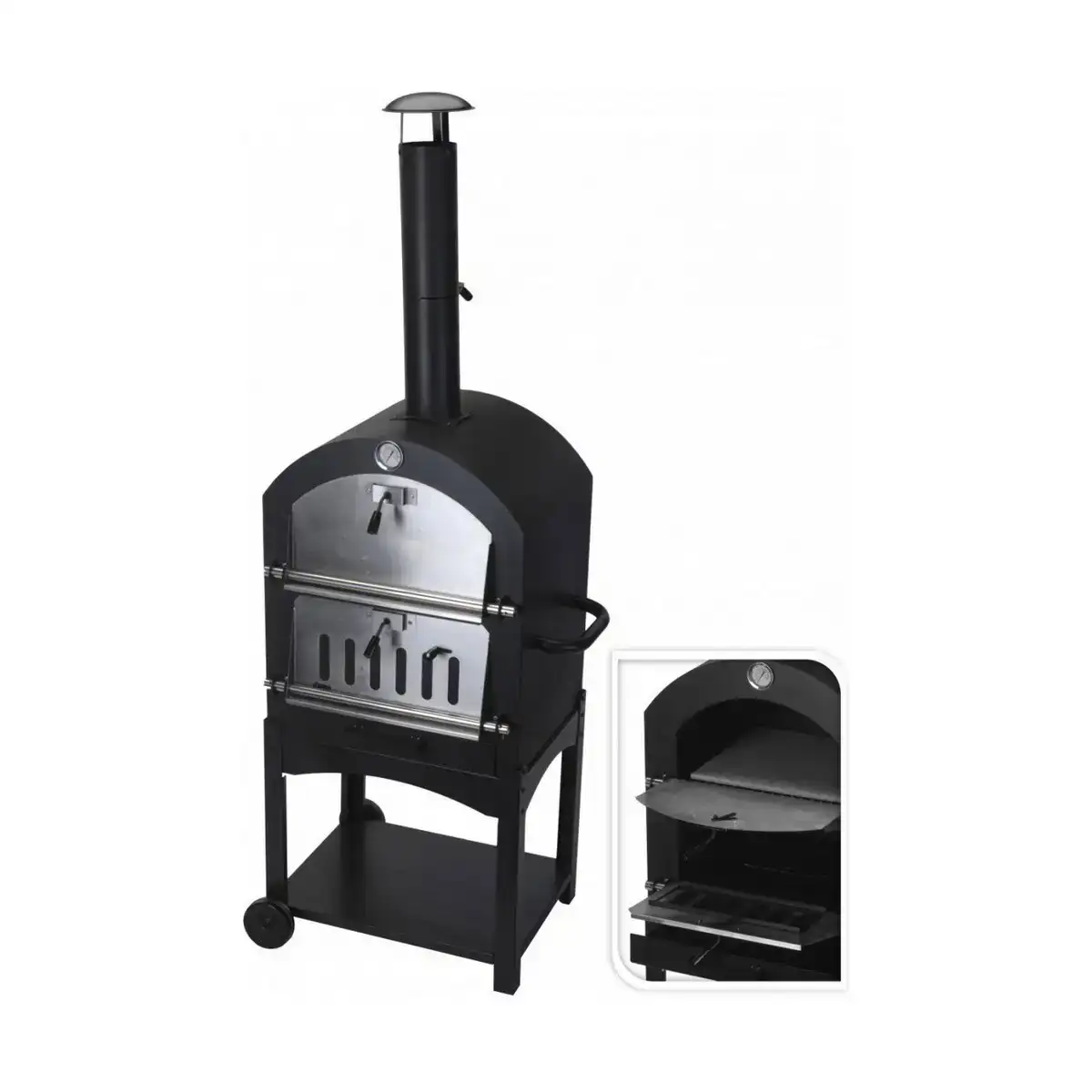 Roues de barbecue au charbon de bois noir o10 x 46 5 cm 44 5 x 65 x 158 cm _4808. DIAYTAR COTE D'IVOIRE - L'Art de Vivre en Couleurs. Découvrez notre boutique en ligne et trouvez des produits qui ajoutent une palette vibrante à votre quotidien.