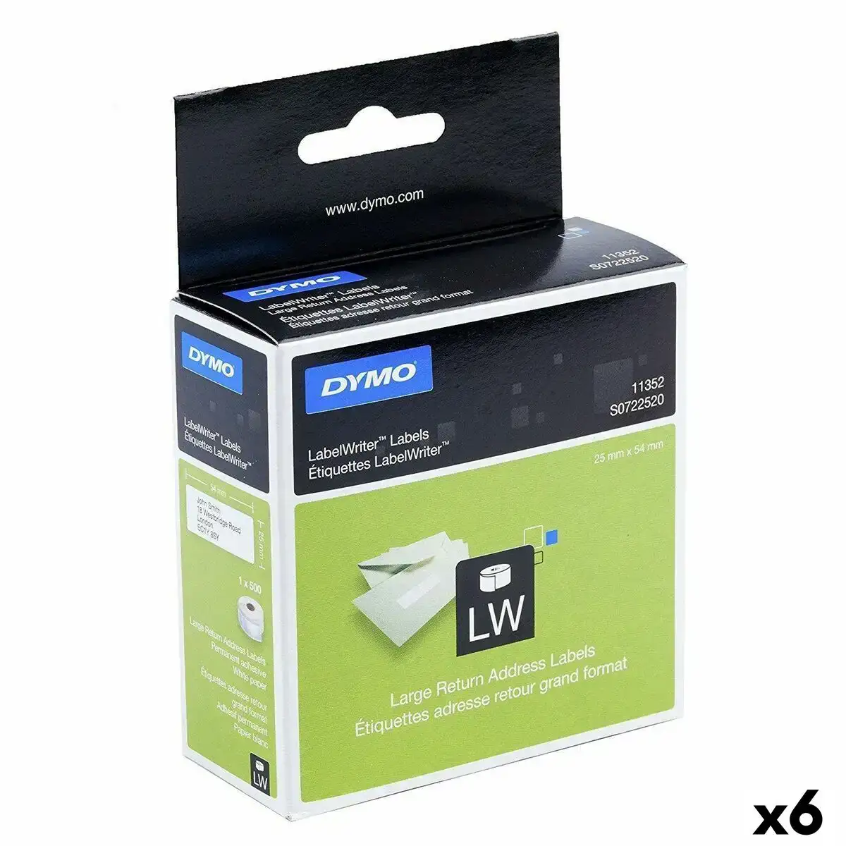 Rouleau d etiquettes dymo 25 x 54 mm noir blanc 500 pieces 6 unites _3705. DIAYTAR COTE D'IVOIRE - Où Choisir Devient une Expérience Personnalisée. Explorez notre boutique en ligne pour découvrir des produits qui s'adaptent à votre style et à votre essence.