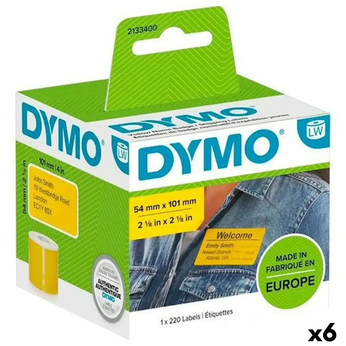 Rouleau d etiquettes dymo label writer 54 x 7 mm jaune 220 pieces 6 unites _9107. DIAYTAR COTE D'IVOIRE - Où Choisir Devient une Découverte. Explorez notre boutique en ligne et trouvez des articles qui vous surprennent et vous ravissent à chaque clic.