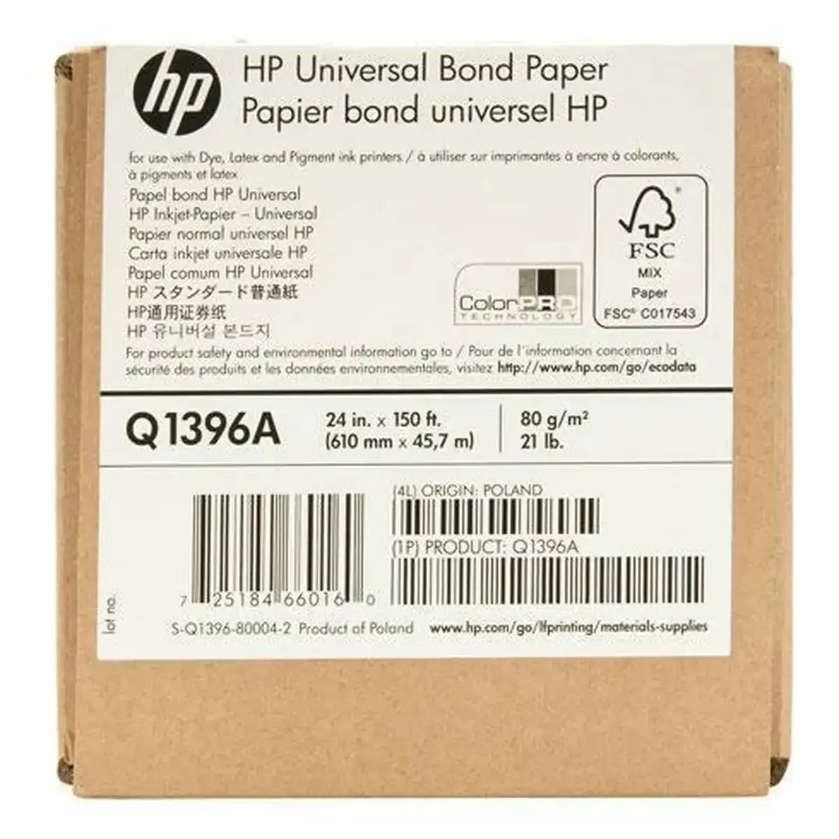Rouleau de papier pour traceur hp q1396a 80 g m2 610 mm x 45 7 m blanc_1087. DIAYTAR COTE D'IVOIRE - Là où Chaque Produit Est une Trouvaille. Explorez notre sélection minutieuse et découvrez des articles qui correspondent à votre style de vie et à vos aspirations.
