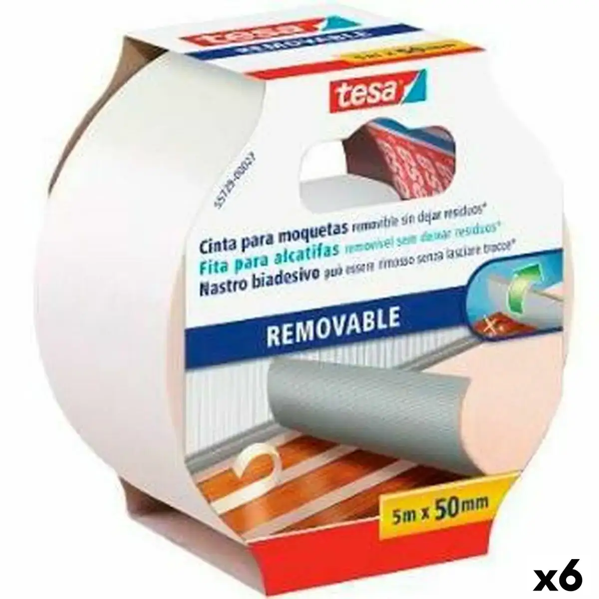Ruban adhesif double face tesa moquette autocollant blanc 6 unites 50 mm x 5 m _9394. DIAYTAR COTE D'IVOIRE - Là où Chaque Produit a son Histoire. Découvrez notre gamme de produits, chacun portant en lui le récit de l'artisanat et de la passion, pour vous offrir une expérience de shopping authentique.