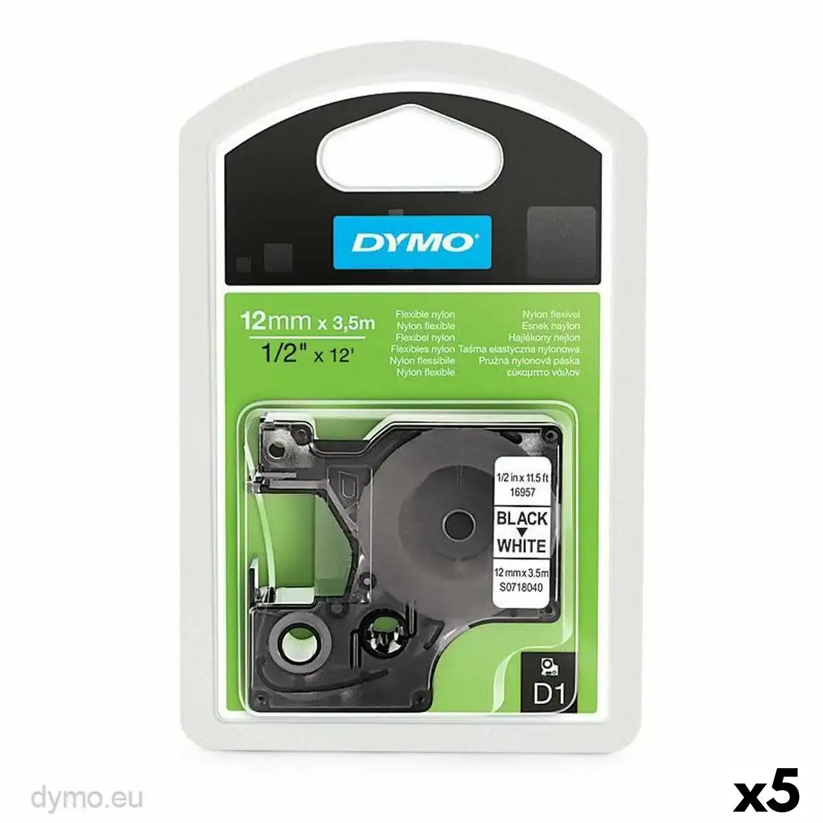 Ruban de transfert thermique dymo 12 x 3 5 mm noir blanc nylon 5 unites _8158. Bienvenue chez DIAYTAR COTE D'IVOIRE - Votre Destination Shopping Complète! Découvrez une boutique en ligne généraliste au Côte d'Ivoire offrant une vaste gamme de produits, allant des vêtements aux gadgets électroniques, en passant par l'artisanat local.