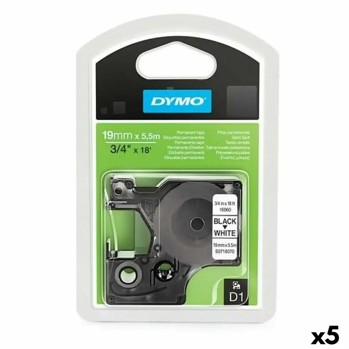 Ruban de transfert thermique dymo d1 16960 19 mm x 5 5 m noir blanc 5 unites _1637. DIAYTAR COTE D'IVOIRE - Votre Destination pour un Shopping Inégalé. Naviguez à travers notre sélection minutieuse pour trouver des produits qui répondent à tous vos besoins.