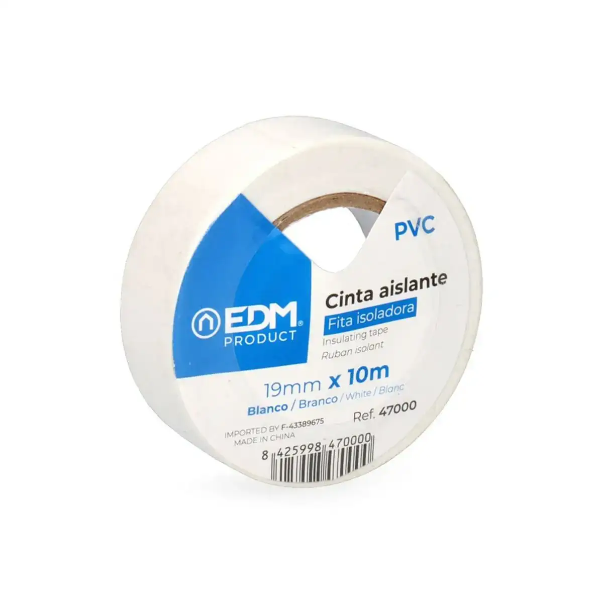 Ruban isolant edm blanc pvc 10 m x 19 mm _7631. DIAYTAR COTE D'IVOIRE - L'Art de Vivre le Shopping Authentique. Découvrez notre boutique en ligne et trouvez des produits qui incarnent la passion et le savoir-faire du Côte d'Ivoire.