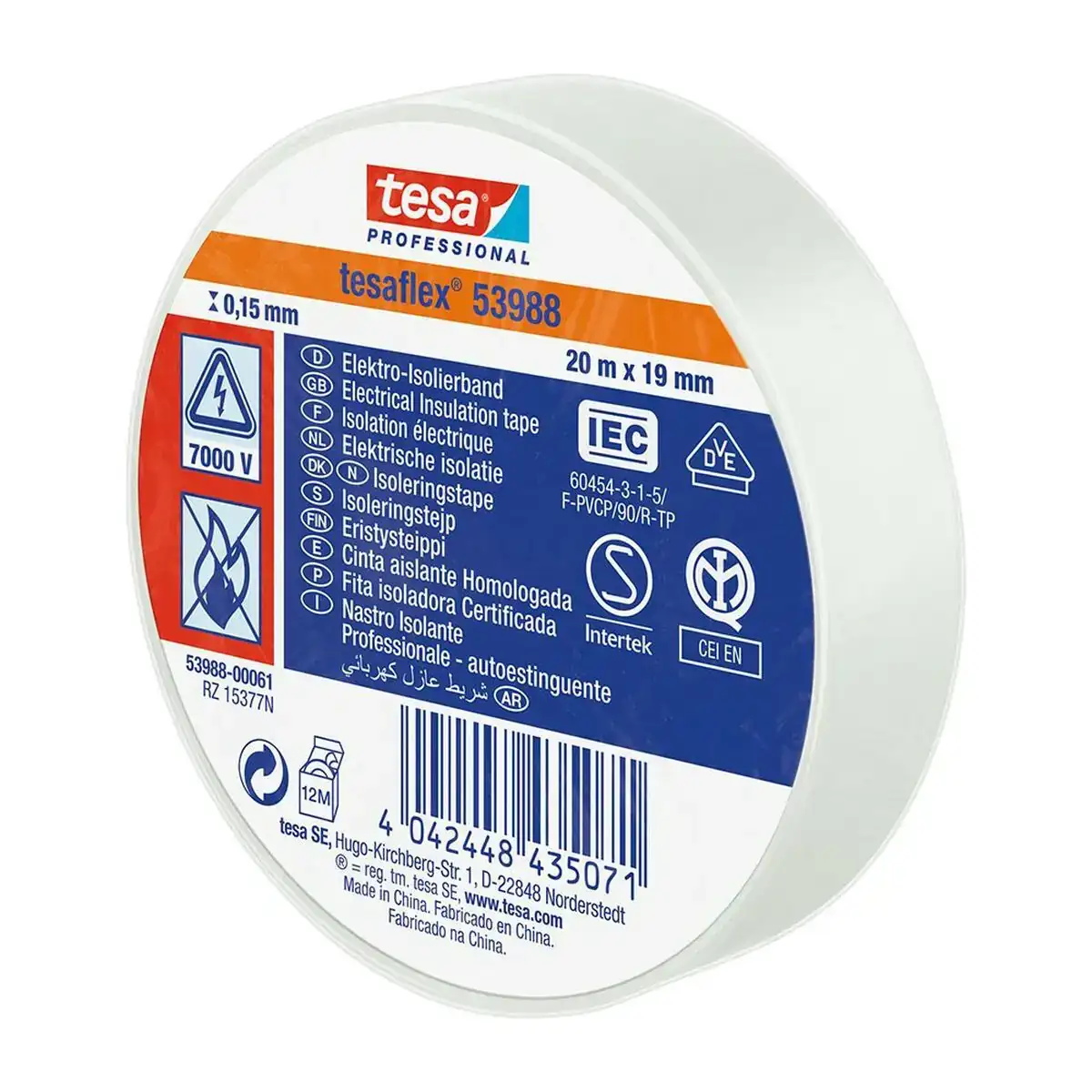 Ruban isolant tesa blanc 20 m x 19 mm _5849. DIAYTAR COTE D'IVOIRE - Votre Destination Shopping Éthique. Parcourez notre gamme et choisissez des articles qui respectent l'environnement et les communautés locales.