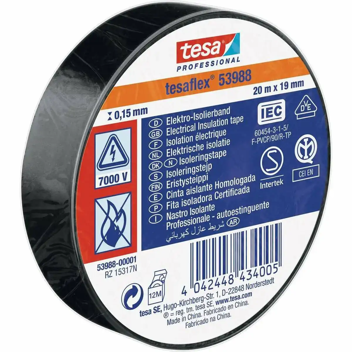 Ruban isolant tesa noir 20 m x 19 mm _3595. Bienvenue sur DIAYTAR COTE D'IVOIRE - Où Chaque Détail compte. Plongez dans notre univers et choisissez des produits qui ajoutent de l'éclat et de la joie à votre quotidien.