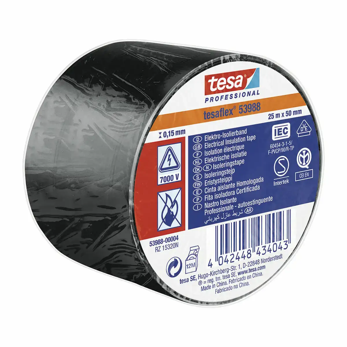 Ruban isolant tesa noir blanc pvc 25 m x 50 mm _4914. DIAYTAR COTE D'IVOIRE - Où Choisir est une Célébration de l'Artisanat. Explorez notre boutique en ligne et choisissez des articles qui incarnent l'art et le savoir-faire du Côte d'Ivoire.