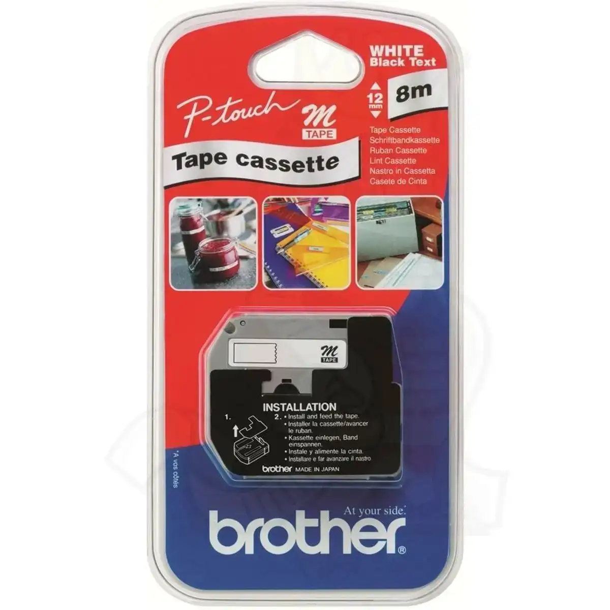 Ruban lamine pour etiqueteuses brother mk221 blanc noir 9 mm x 8 m_9944. DIAYTAR COTE D'IVOIRE - Là où Chaque Produit a son Histoire. Découvrez notre gamme de produits, chacun portant en lui le récit de l'artisanat et de la passion, pour vous offrir une expérience de shopping authentique.