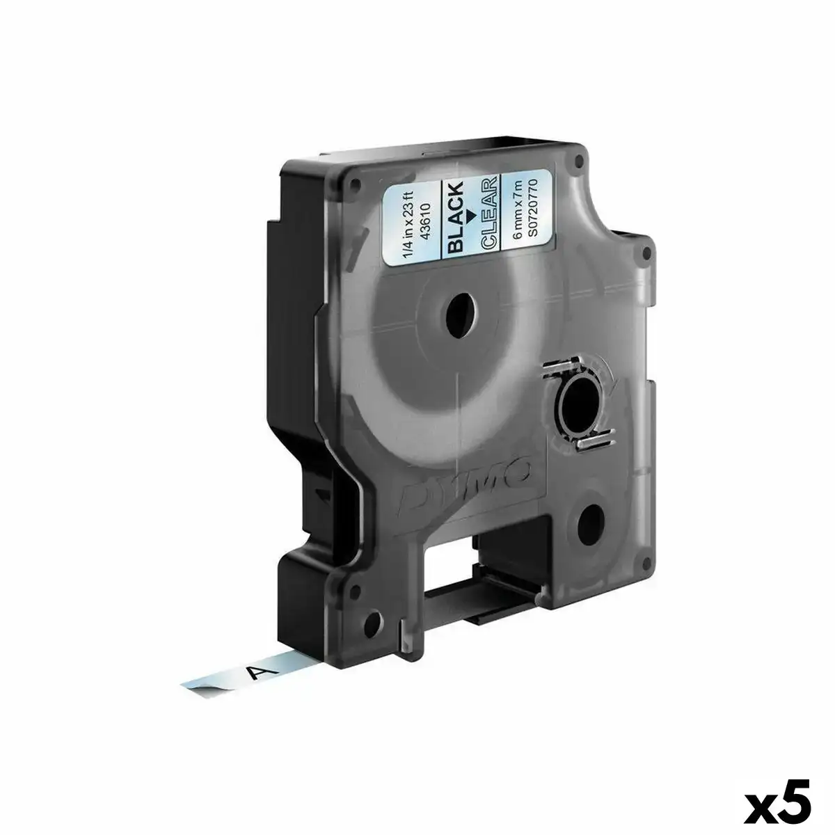 Ruban lamine pour etiqueteuses dymo d1 43610 labelmanager tm noir transparent 6 mm 5 unites _2963. DIAYTAR COTE D'IVOIRE - Là où Chaque Produit a son Propre Éclat. Explorez notre boutique en ligne et trouvez des articles qui ajoutent de la brillance à votre quotidien.