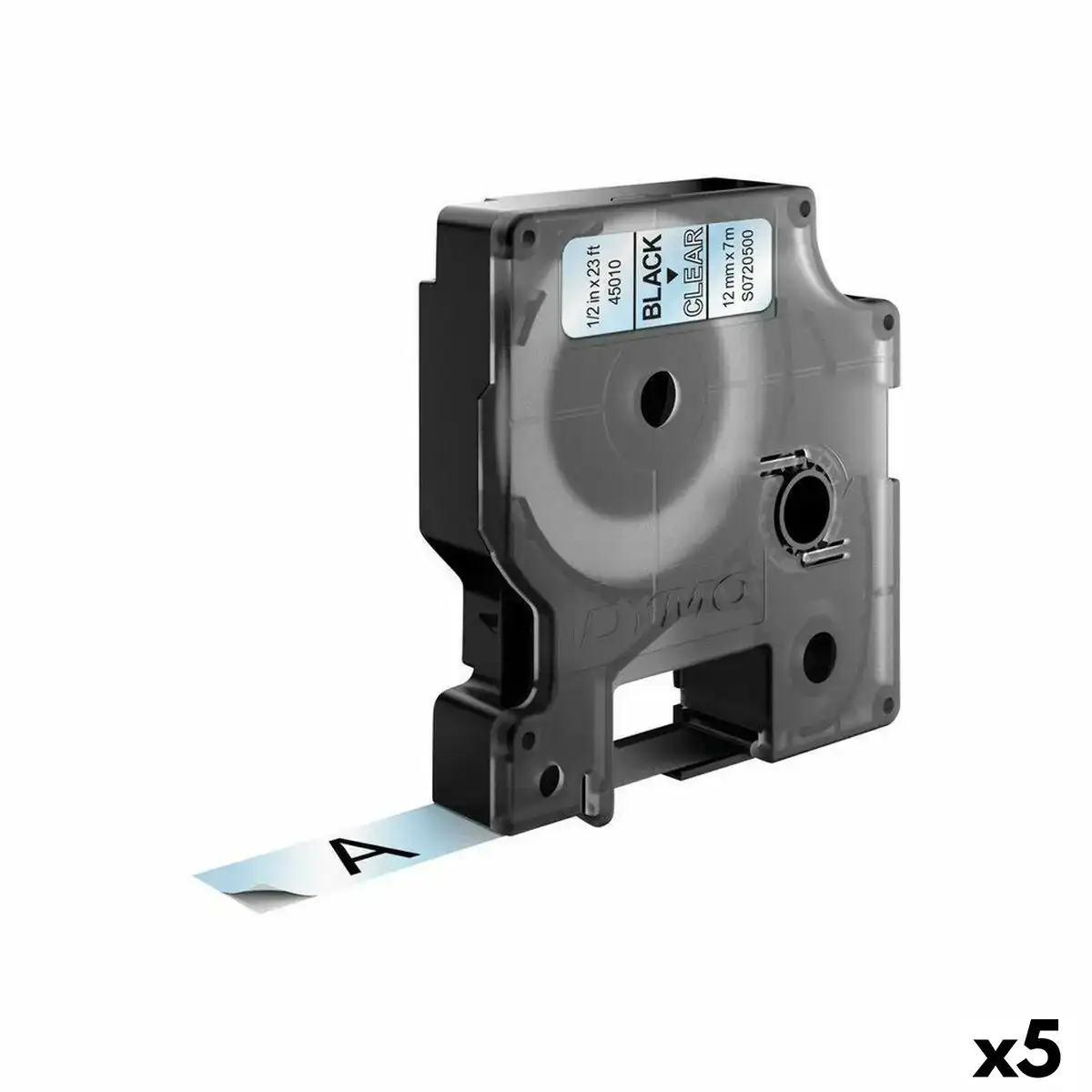 Ruban lamine pour etiqueteuses dymo d1 45010 labelmanager tm transparent 12 mm noir 5 unites _9301. DIAYTAR COTE D'IVOIRE - L'Art de Choisir, l'Art de Vivre. Parcourez notre boutique en ligne et choisissez parmi des produits de qualité qui ajoutent de l'élégance à votre quotidien.