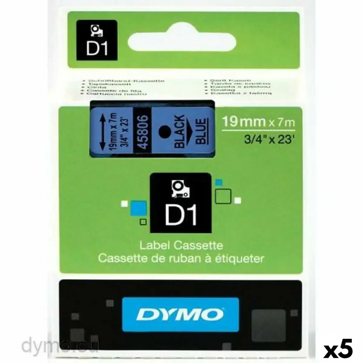 Ruban lamine pour etiqueteuses dymo d1 45806 labelmanager tm noir bleu 19 mm 5 unites _7477. Bienvenue chez DIAYTAR COTE D'IVOIRE - Où le Shopping Devient un Plaisir. Découvrez notre boutique en ligne et trouvez des trésors qui égaieront chaque jour de votre vie.