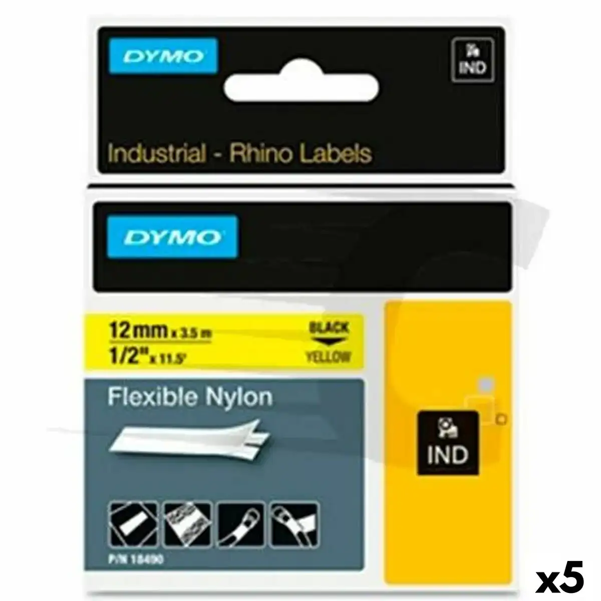 Ruban lamine pour etiqueteuses rhino dymo id1 12 12 x 3 5 mm noir jaune autocollants 5 unites _1124. DIAYTAR COTE D'IVOIRE - Où Chaque Achat Raconte une Histoire. Explorez notre boutique en ligne et créez votre propre narration à travers notre diversité de produits, chacun portant une signification unique.