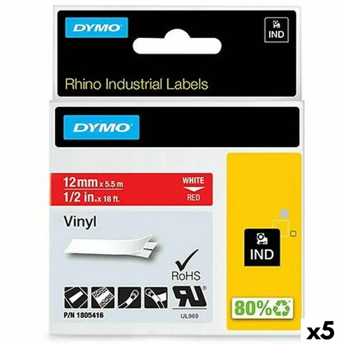 Ruban lamine pour etiqueteuses rhino dymo id1 12 12 x 5 5 mm rouge blanc autocollants 5 unites _2506. Entrez dans l'Univers de DIAYTAR COTE D'IVOIRE - Où le Choix Rencontre l'Authenticité. Explorez nos rayons virtuels et trouvez des produits qui incarnent la richesse de notre culture.