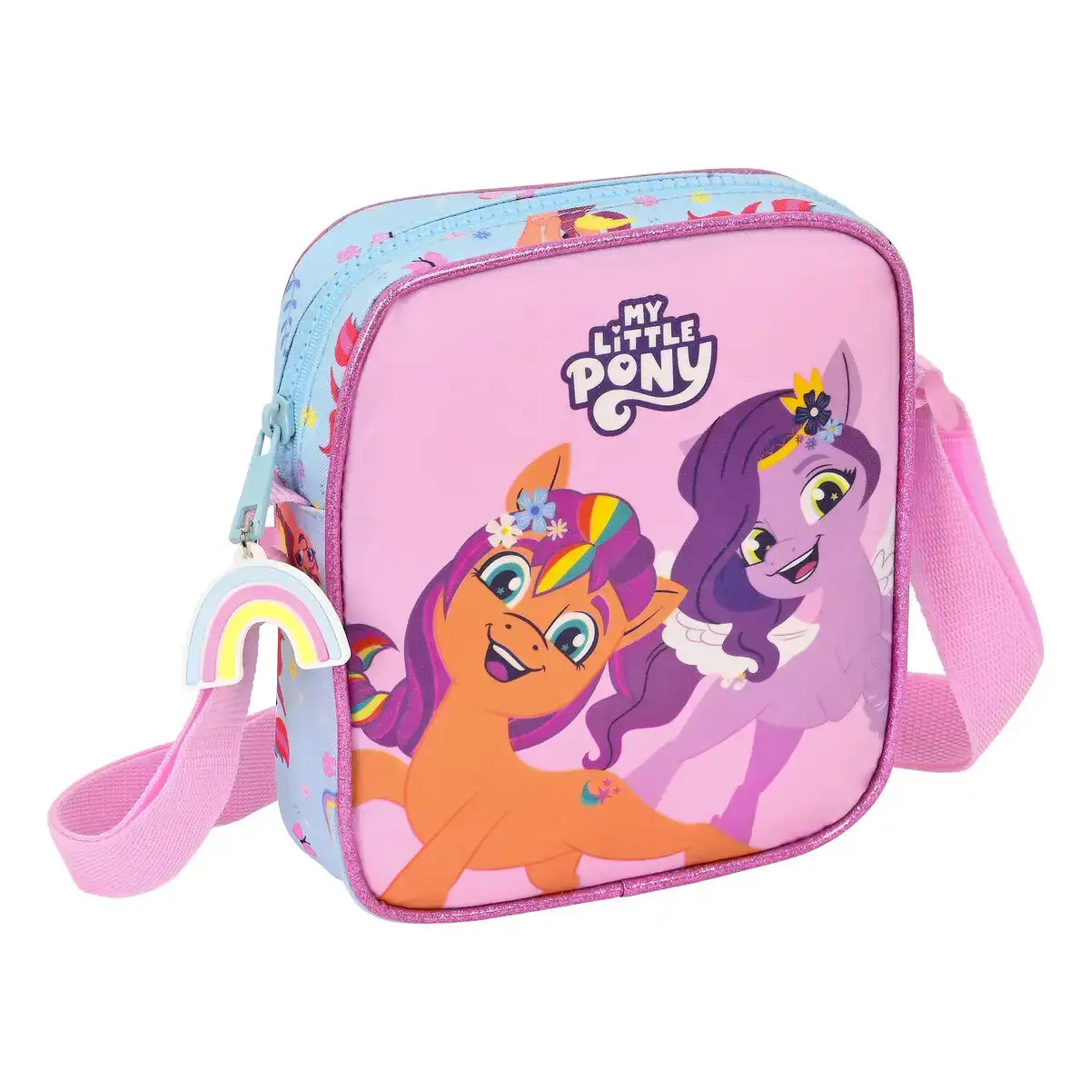 Sac a bandouliere my little pony wild free bleu rose 16 x 18 x 4 cm_2726. DIAYTAR COTE D'IVOIRE - L'Art de Choisir, l'Art de Vivre. Parcourez notre boutique en ligne et choisissez parmi des produits de qualité qui ajoutent de l'élégance à votre quotidien.