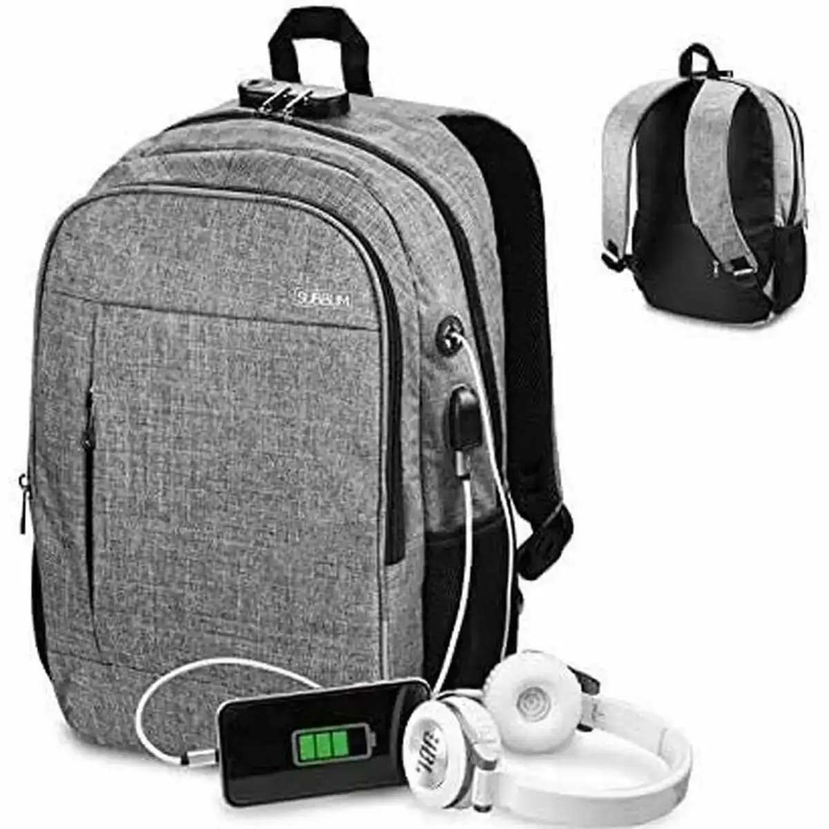 Sac a dos pour portable et tablette avec sortie usb subblim mochila para portatil urban lock backpack 16 grey_2575. DIAYTAR COTE D'IVOIRE - Votre Destination pour un Shopping Réfléchi. Découvrez notre gamme variée et choisissez des produits qui correspondent à vos valeurs et à votre style de vie.